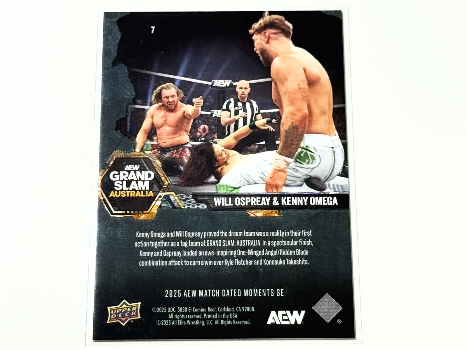 2025 Upper Deck AEW Match Dated Moments Kenny Omega & Will Ospreay Australia Card #7