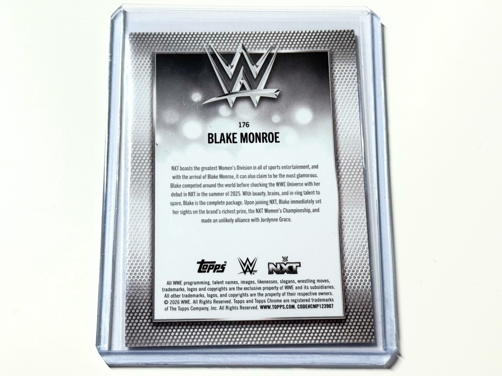 2026 Topps Chrome WWE NXT Blake Monroe Negative Refractor Card #176