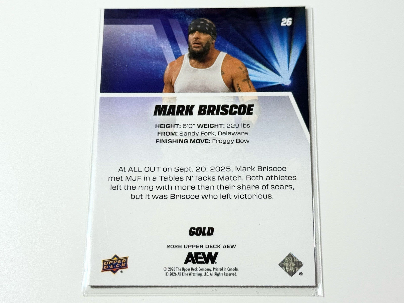 2026 Upper Deck AEW Flagship Mark Briscoe Gold Parallel Card #26