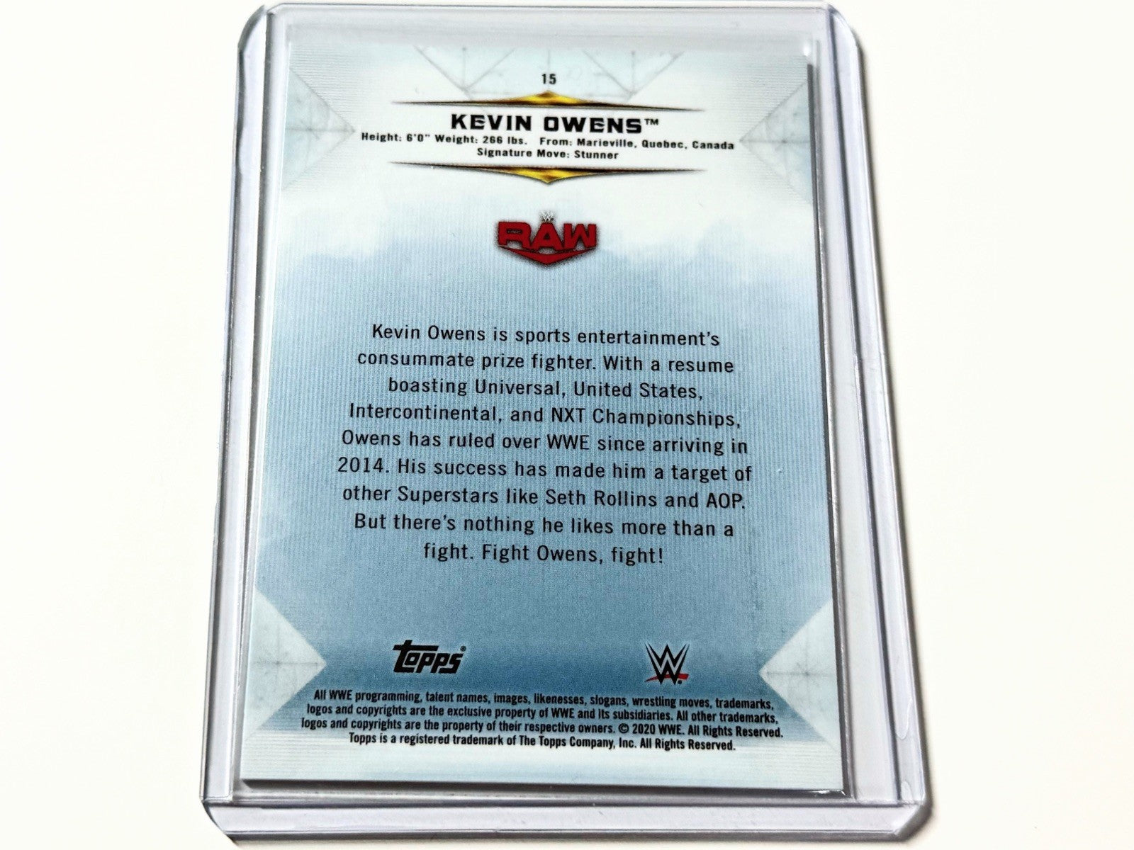 2020 Topps WWE Undisputed Kevin Owens Purple Parallel /5 Card #15