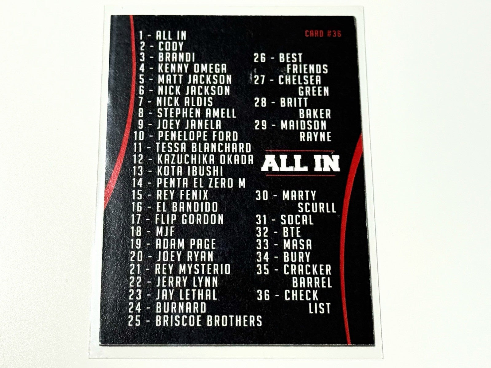 2018 AEW Highspots All In 2018 Checklist Base Card #36