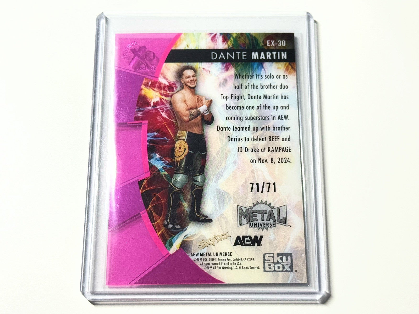 2025 Skybox AEW Metal Universe Dante Martin eX Century Future /71 Card EX-30