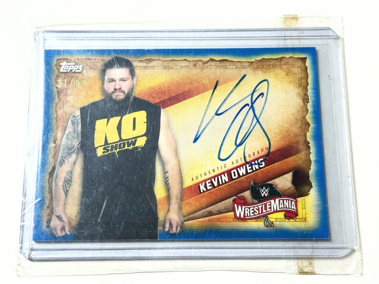 2020 Topps WWE Road to Wrestlemania Kevin Owens Autographed /50 Card A-KO