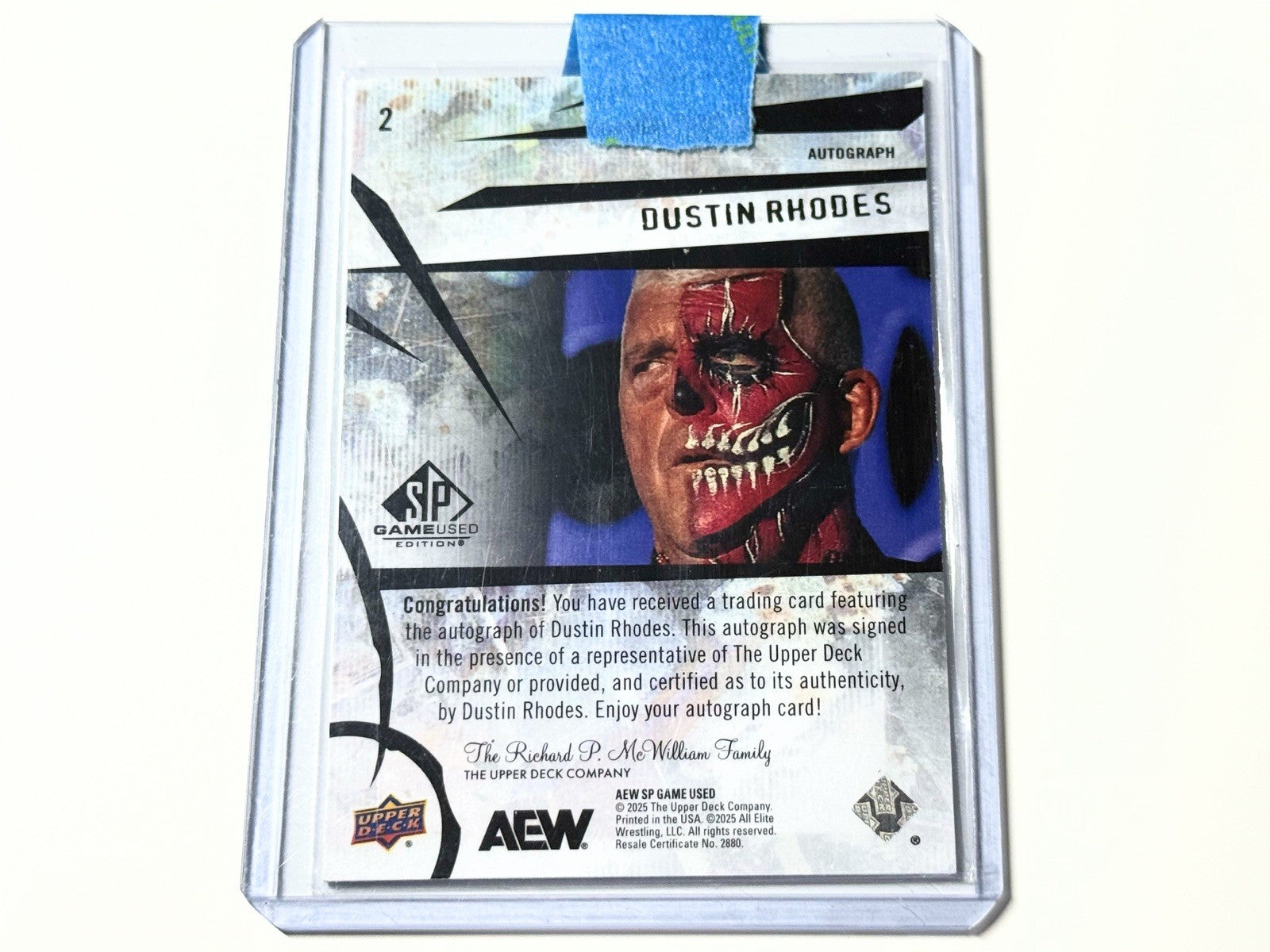2025 Upper Deck AEW SP Game Used Dustin Rhodes Autographed Card #2
