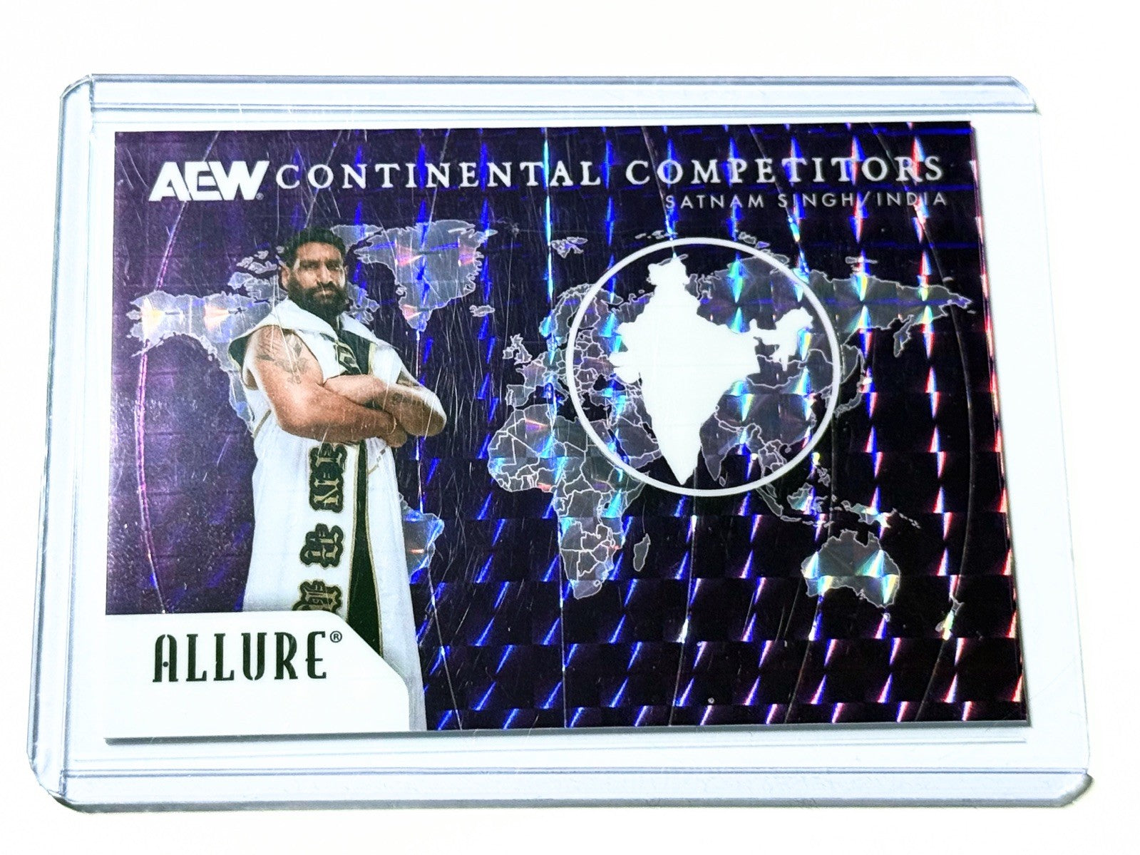 2026 Upper Deck AEW Allure Satnam Singh Continental Competitors Purple Diamond /10 Card CC-19