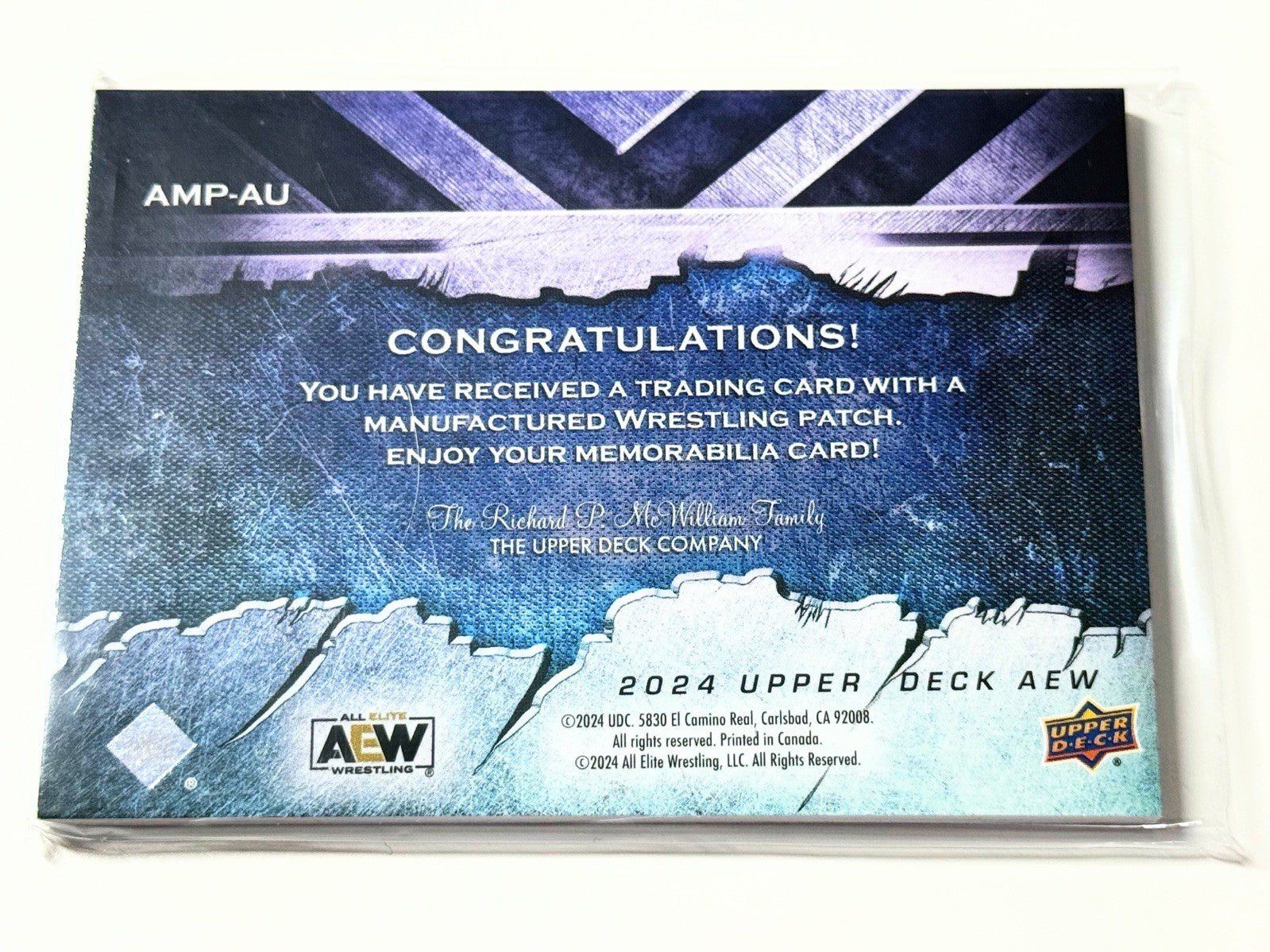 2024 Upper Deck AEW Flagship Aussie Open Manufactured Patch Card AMP-AU