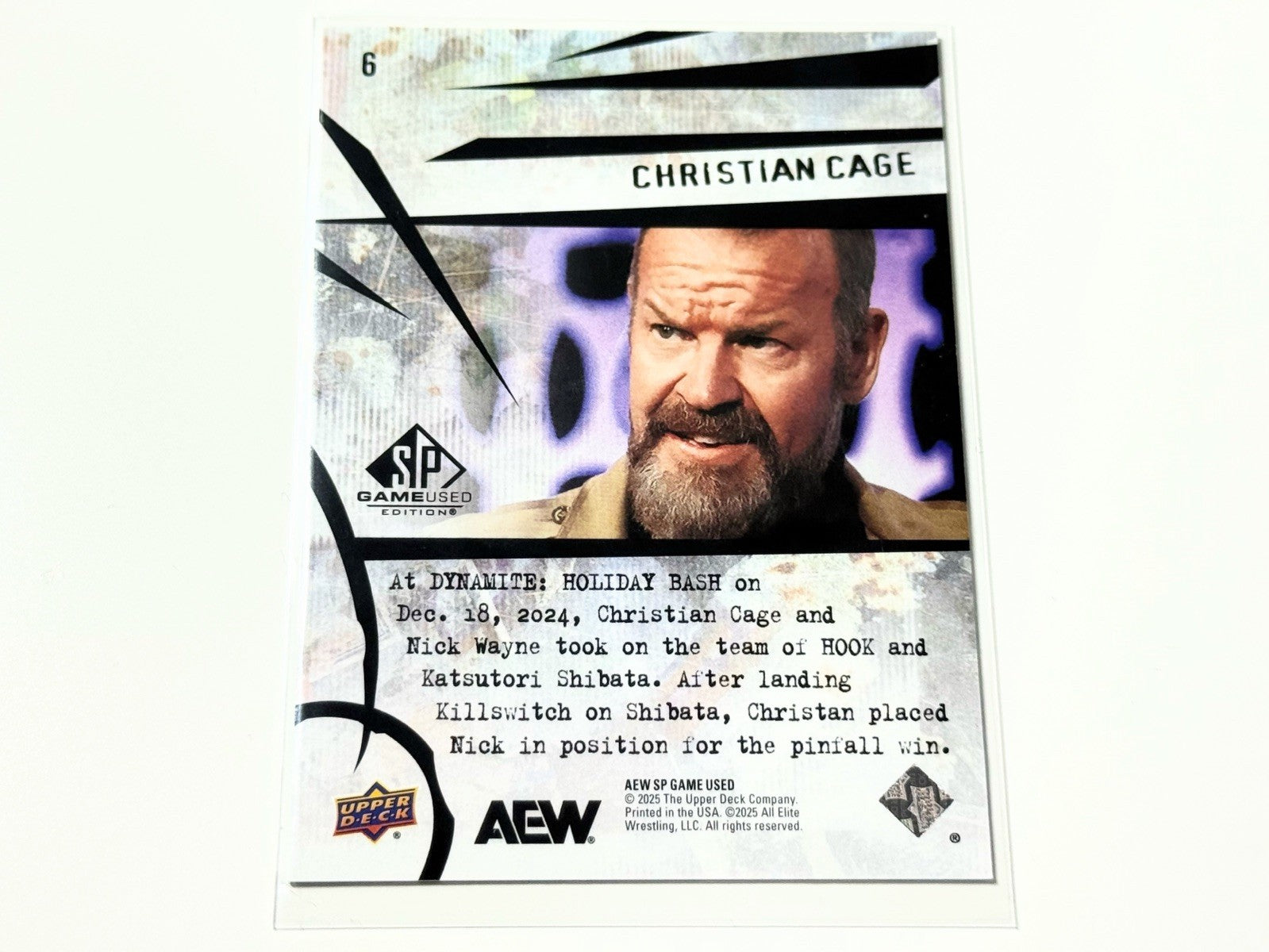 2025 Upper Deck AEW SP Game Used Christian Cage Base Card #6