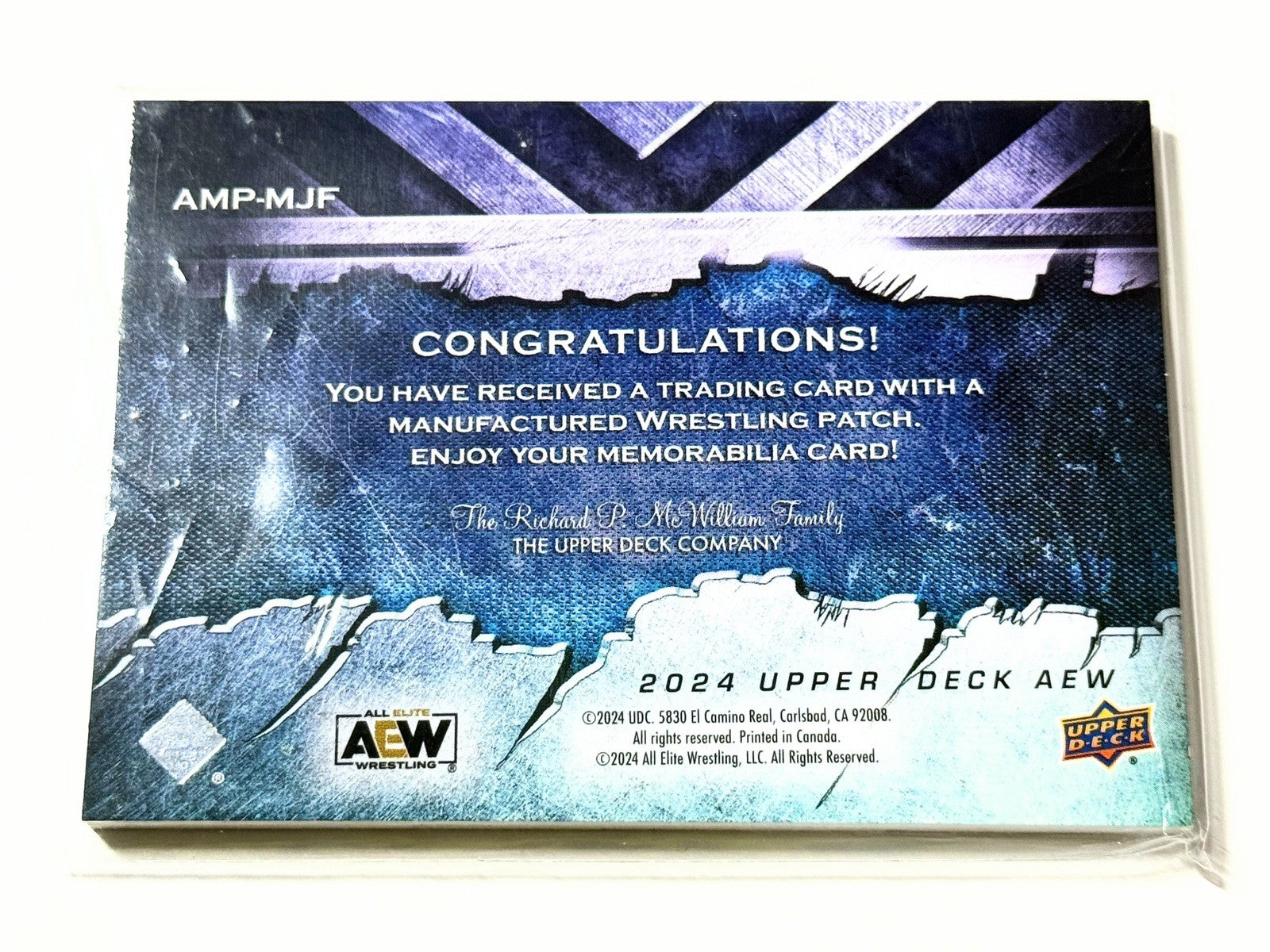 2024 Upper Deck AEW Flagship MJF Manufactured Patch Card AMP-MJF