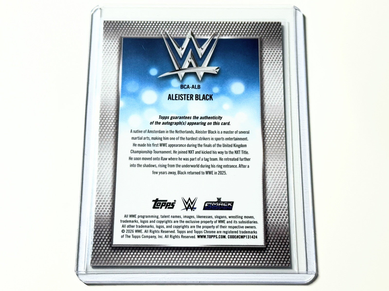 2026 Topps Chrome WWE Smackdown Aleister Black /150 Autographed Card BCA-ALB