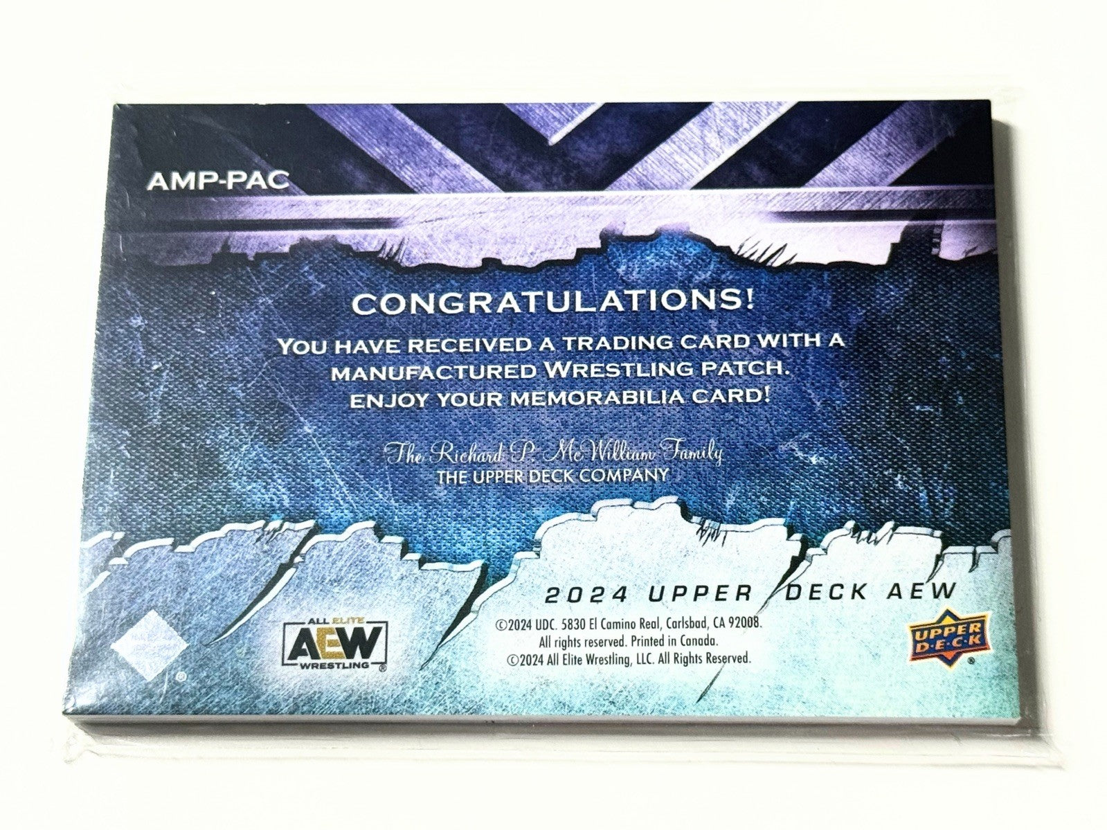 2024 Upper Deck AEW Flagship PAC Manufactured Patch Card AMP-PAC