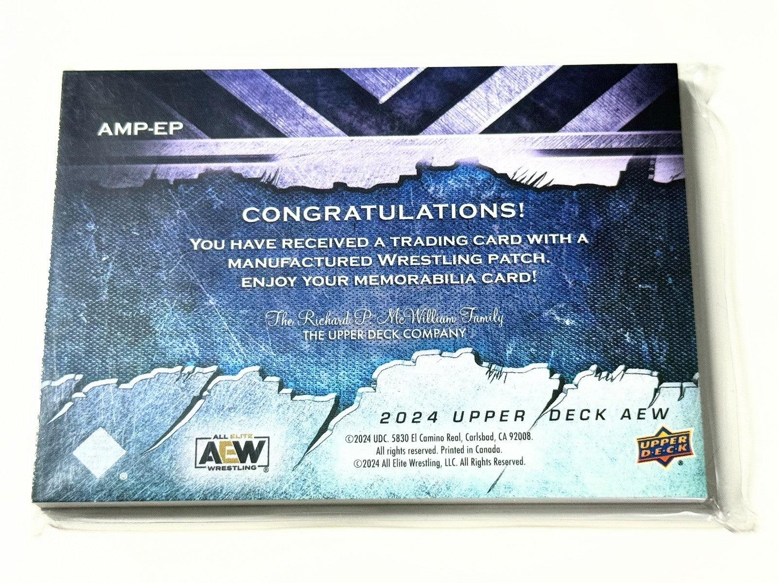 2024 Upper Deck AEW Flagship Ethan Page Manufactured Patch Card AMP-EP