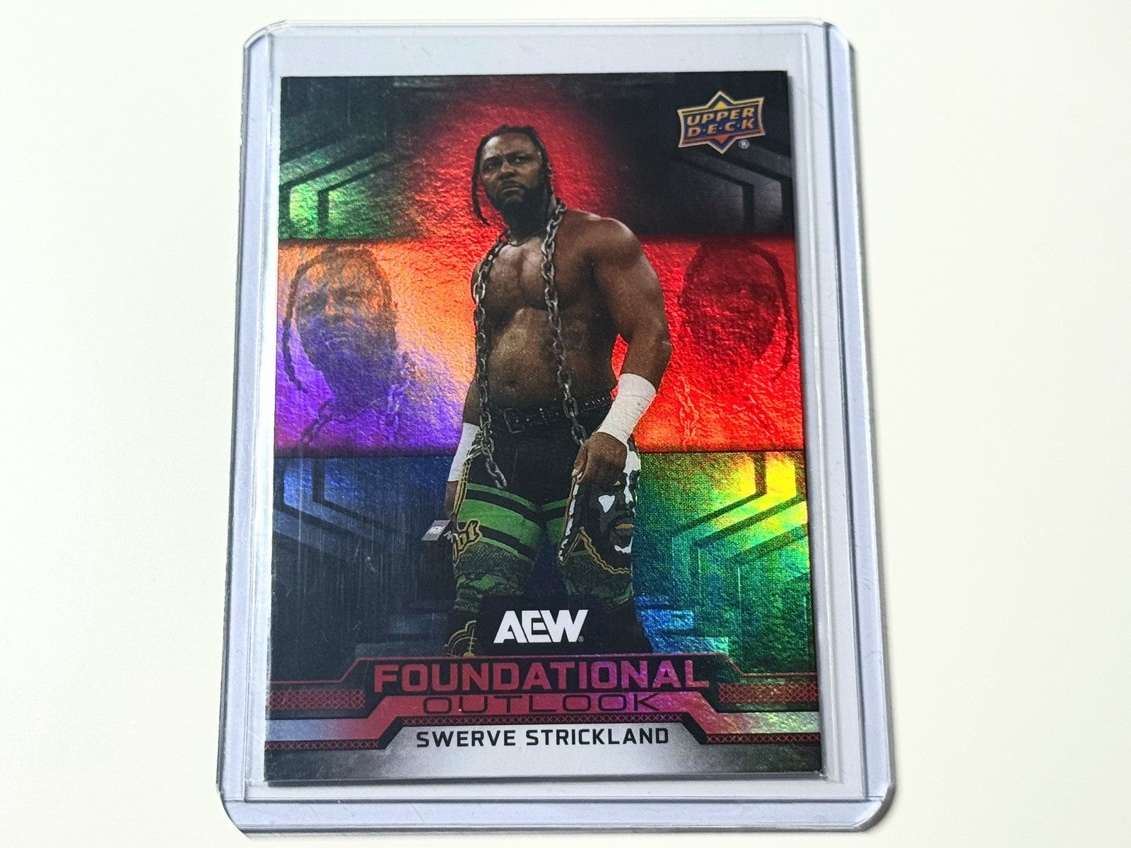 2025 Upper Deck AEW Flagship Swerve Strickland Foundational Outlook Red Card FO-16