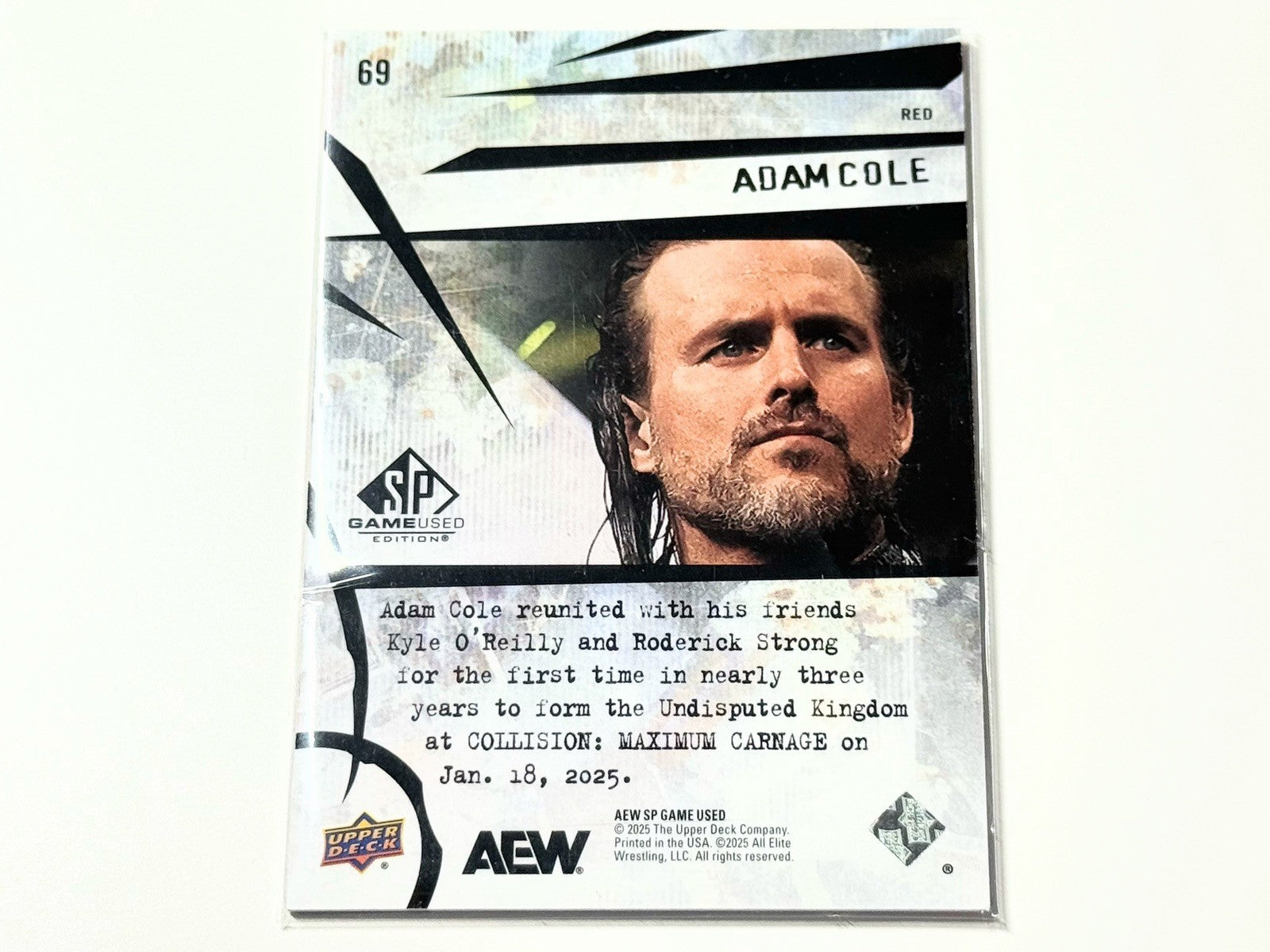 2025 Upper Deck AEW SP Game Used Adam Cole Red Base Card #69