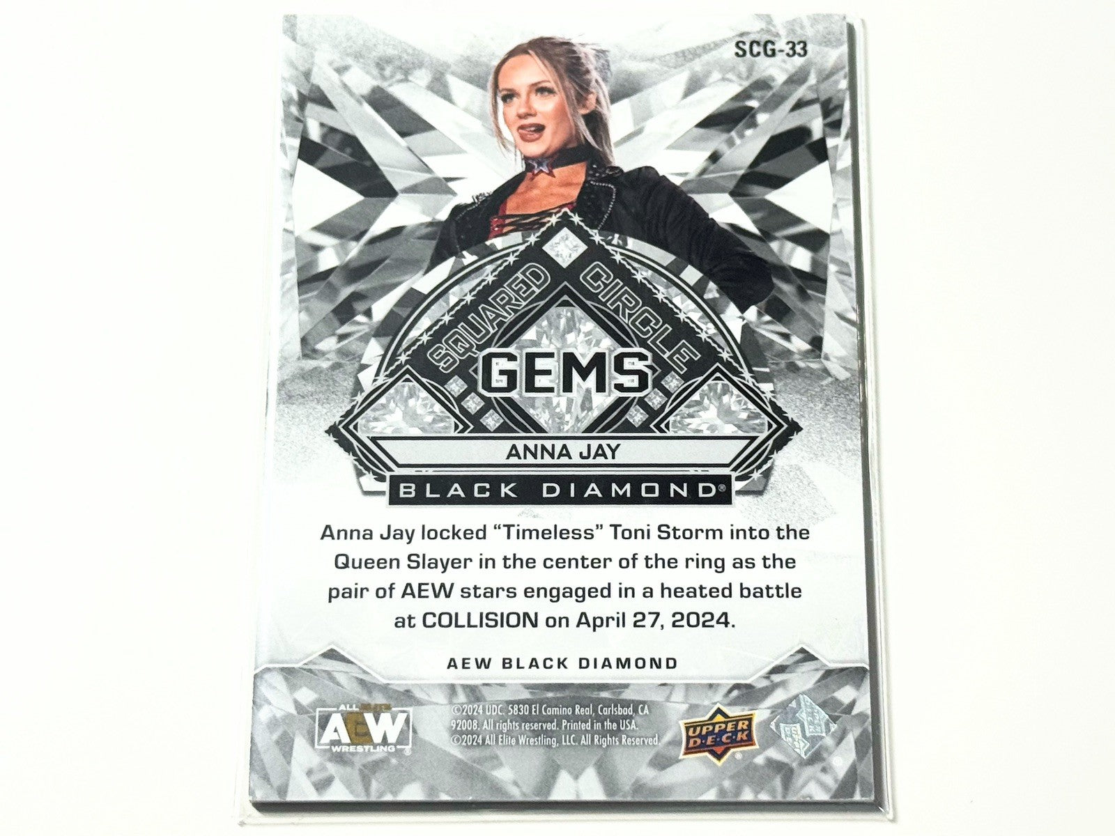 2024 Upper Deck AEW Black Diamond Anna Jay /99 Squared Circle Gems Card SCG-33