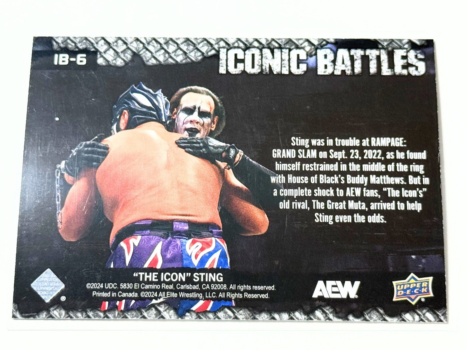 2024 Upper Deck AEW The Icon Sting Iconic Battles The Great Muta Card IB-6