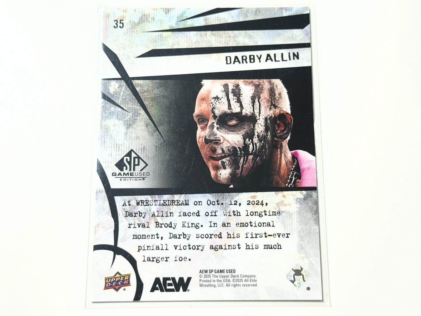 2025 Upper Deck AEW SP Game Used Darby Allin Base Card #35