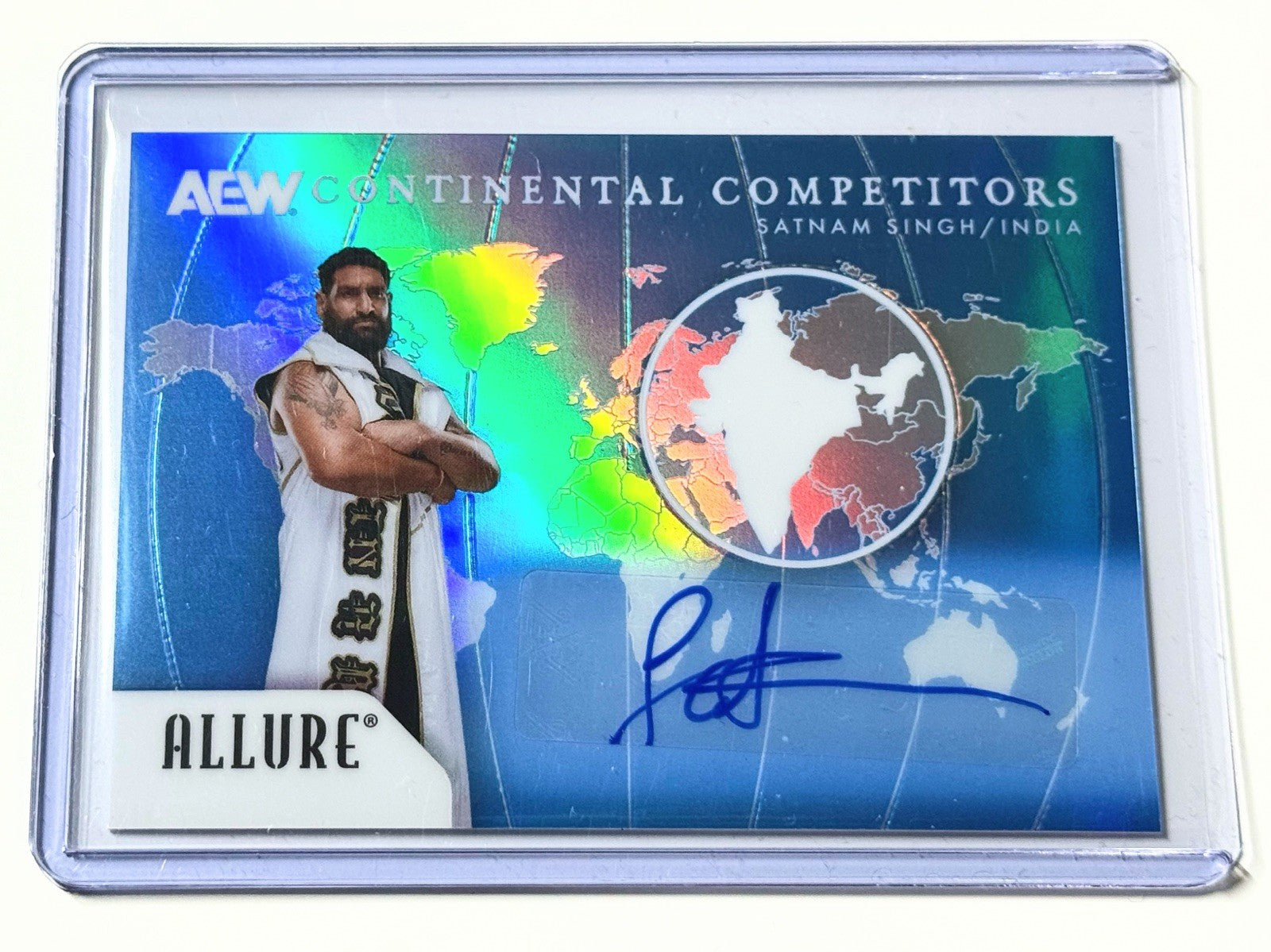2026 Upper Deck AEW Allure Satnam Singh Continental Competitors Autographed Card CC-19