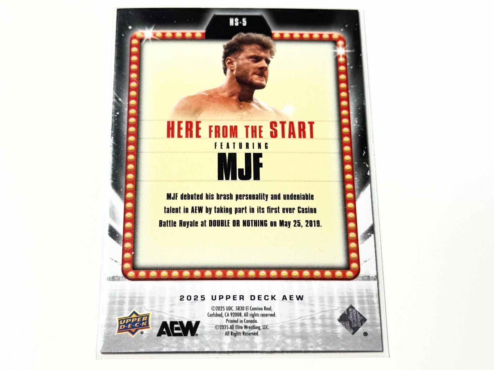 2025 Upper Deck AEW Flagship MJF Here From The Start Card HS-5