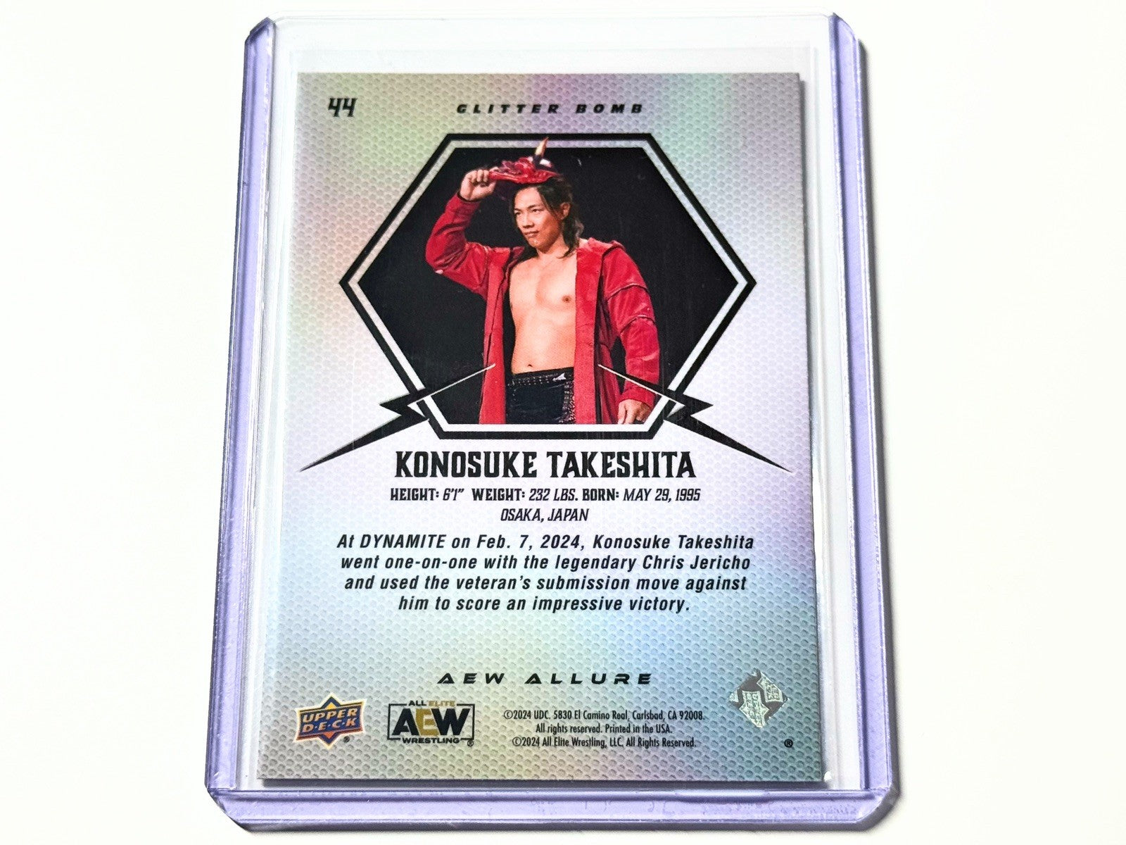2024 Upper Deck AEW Allure Konosuke Takeshita Glitter Bomb Card #44