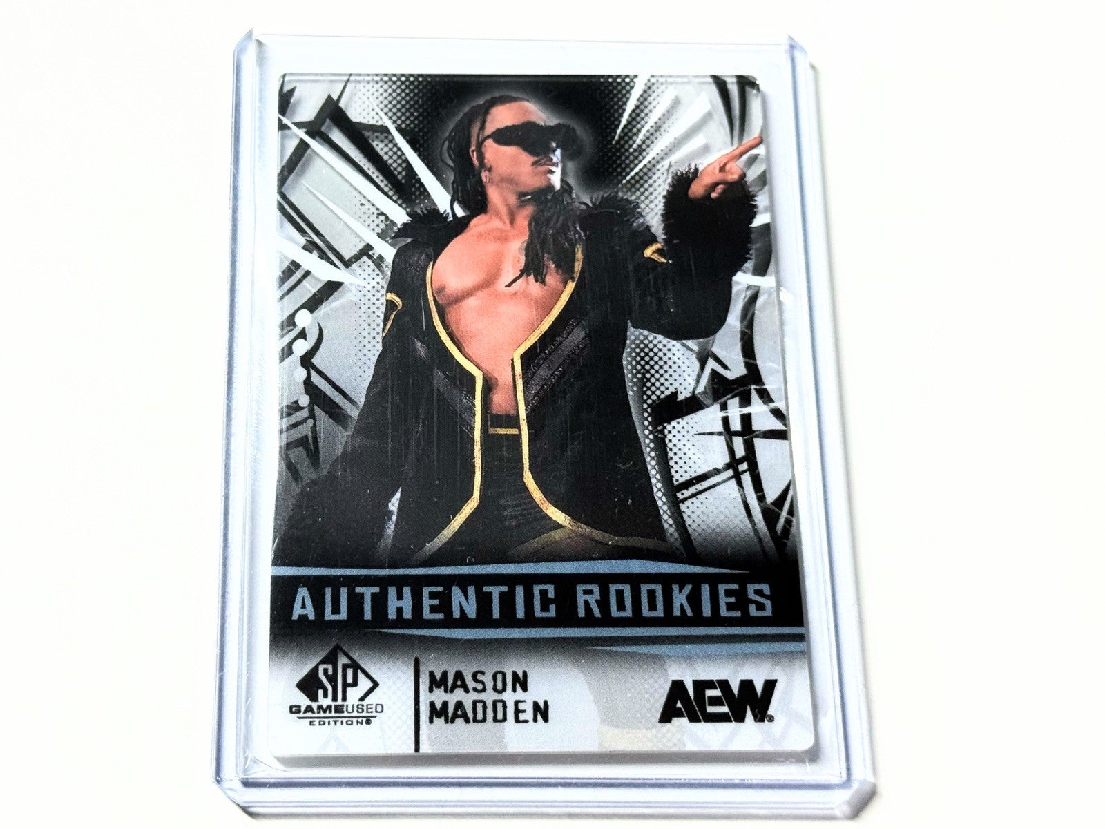2025 Upper Deck AEW SP Game Used Mason Madden Authentic Rookies Crystal Parallel Card #89