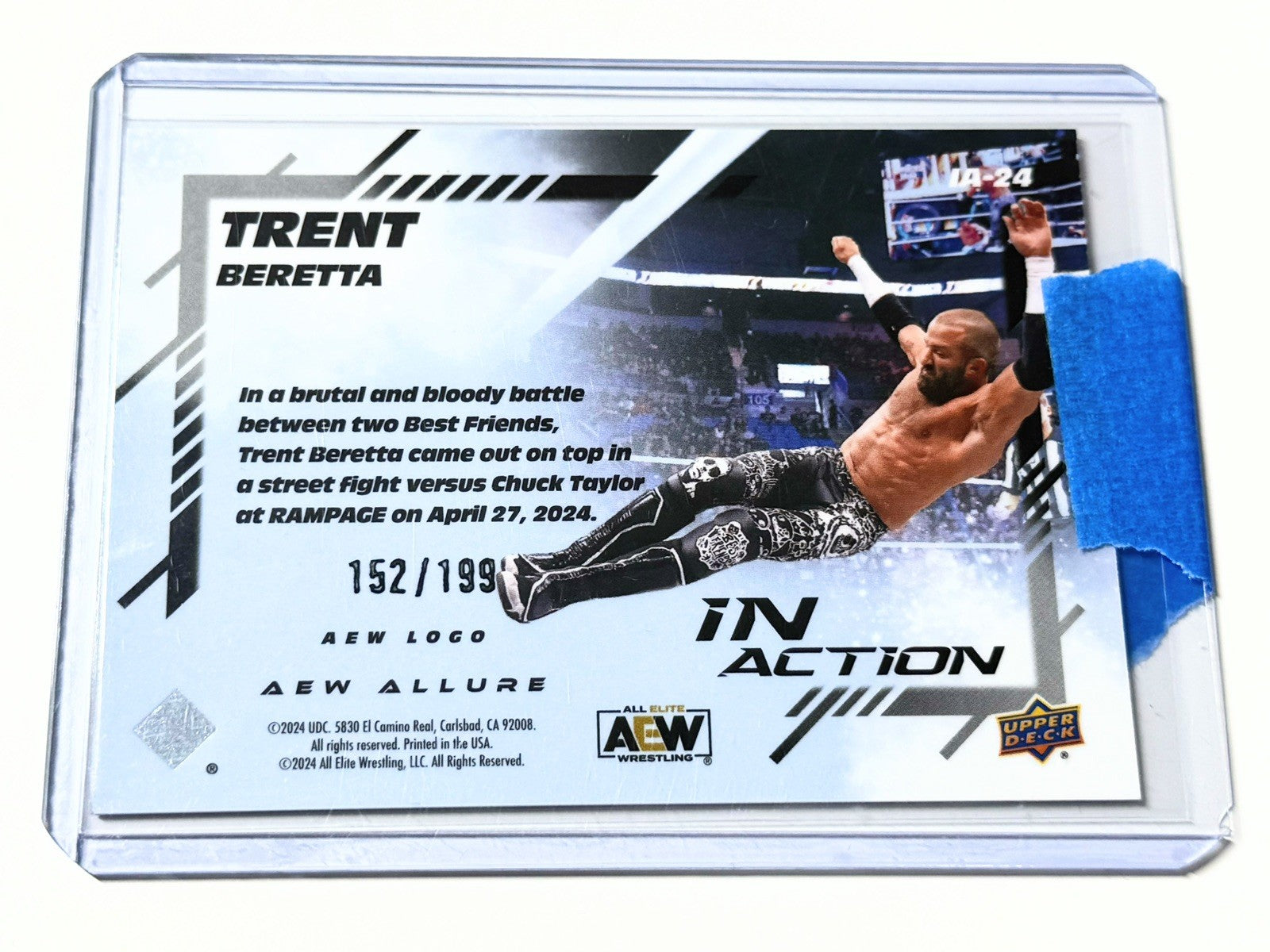 2024 Upper Deck AEW Allure Trent Beretta In Action AEW Logo /199 Card IA-24