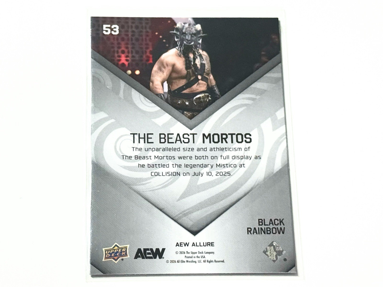 2026 Upper Deck AEW Allure The Beast Mortos Black Rainbow Card #53