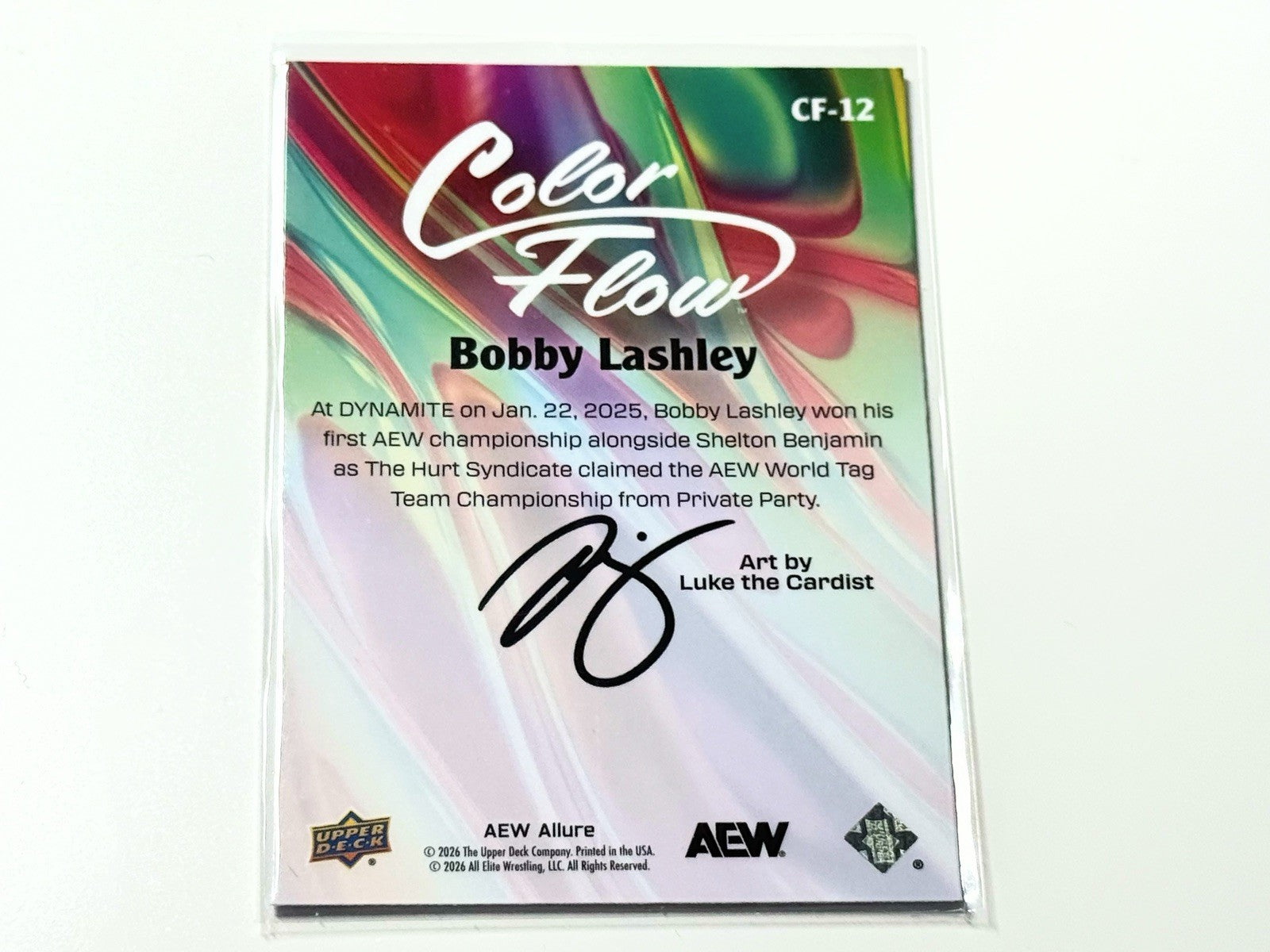 2026 Upper Deck AEW Allure Bobby Lashley Blue Purple Color Flow Card CF-12