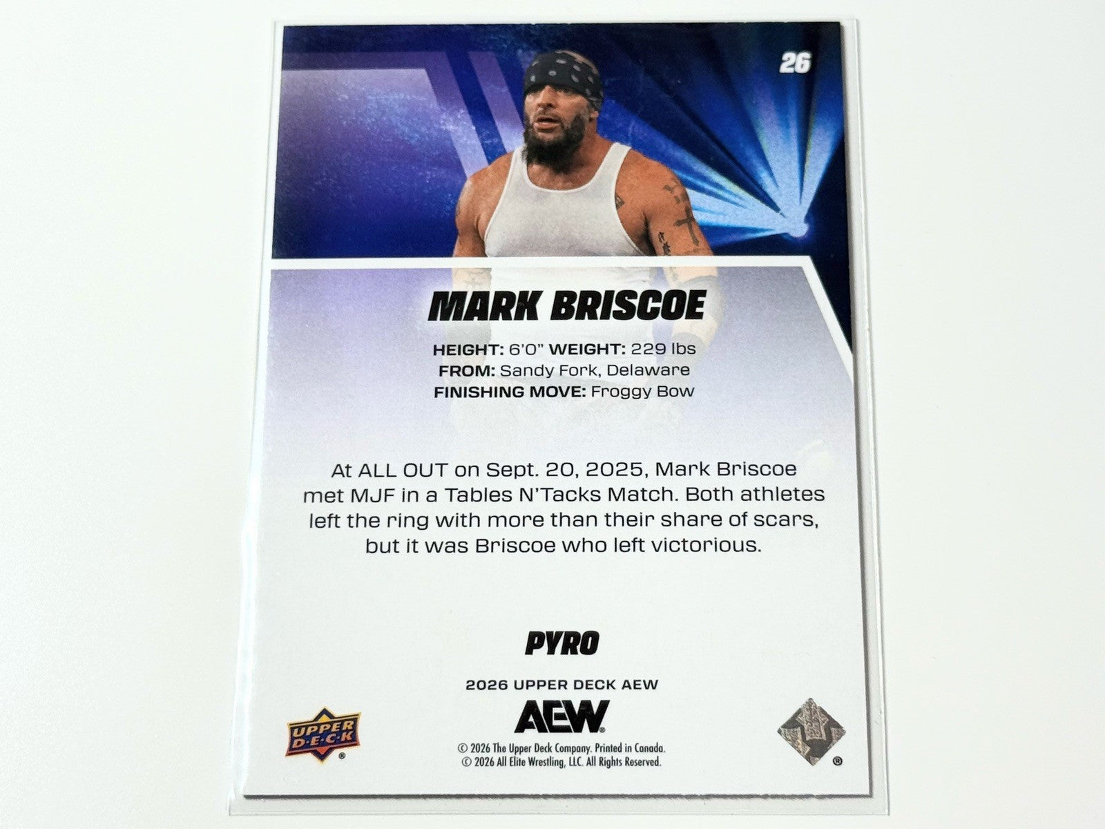 2026 Upper Deck AEW Flagship Mark Briscoe Pyro Parallel Card #26