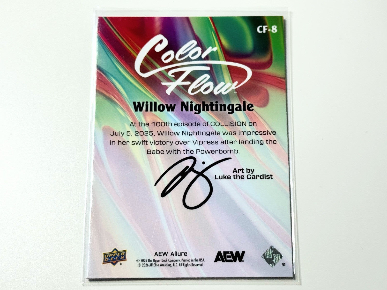 2026 Upper Deck AEW Allure Willow Nightingale Green Blue Color Flow Card CF-8