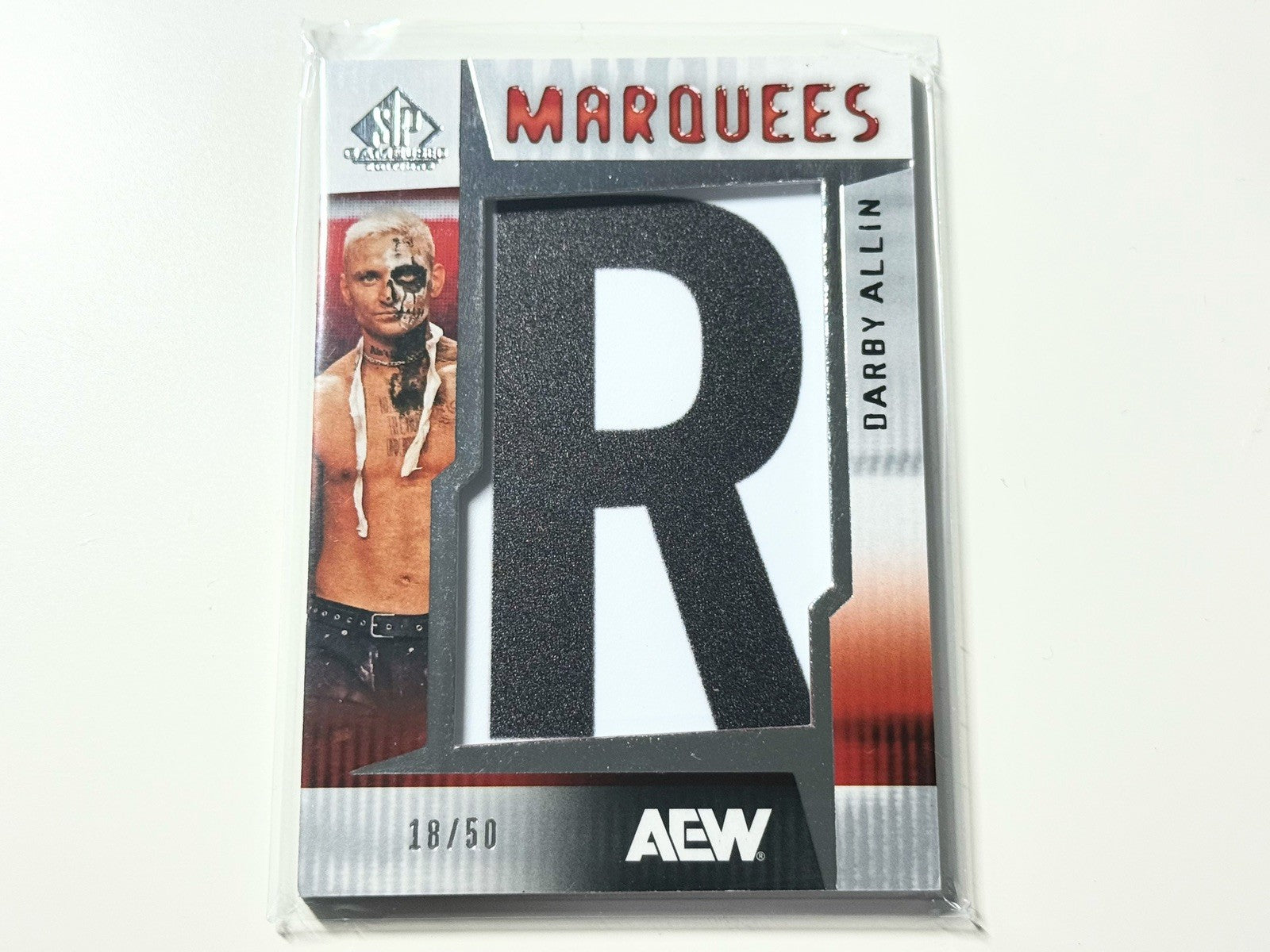 2025 Upper Deck AEW SP Game Used Darby Allin Marquees R /50 Card MQ-DA