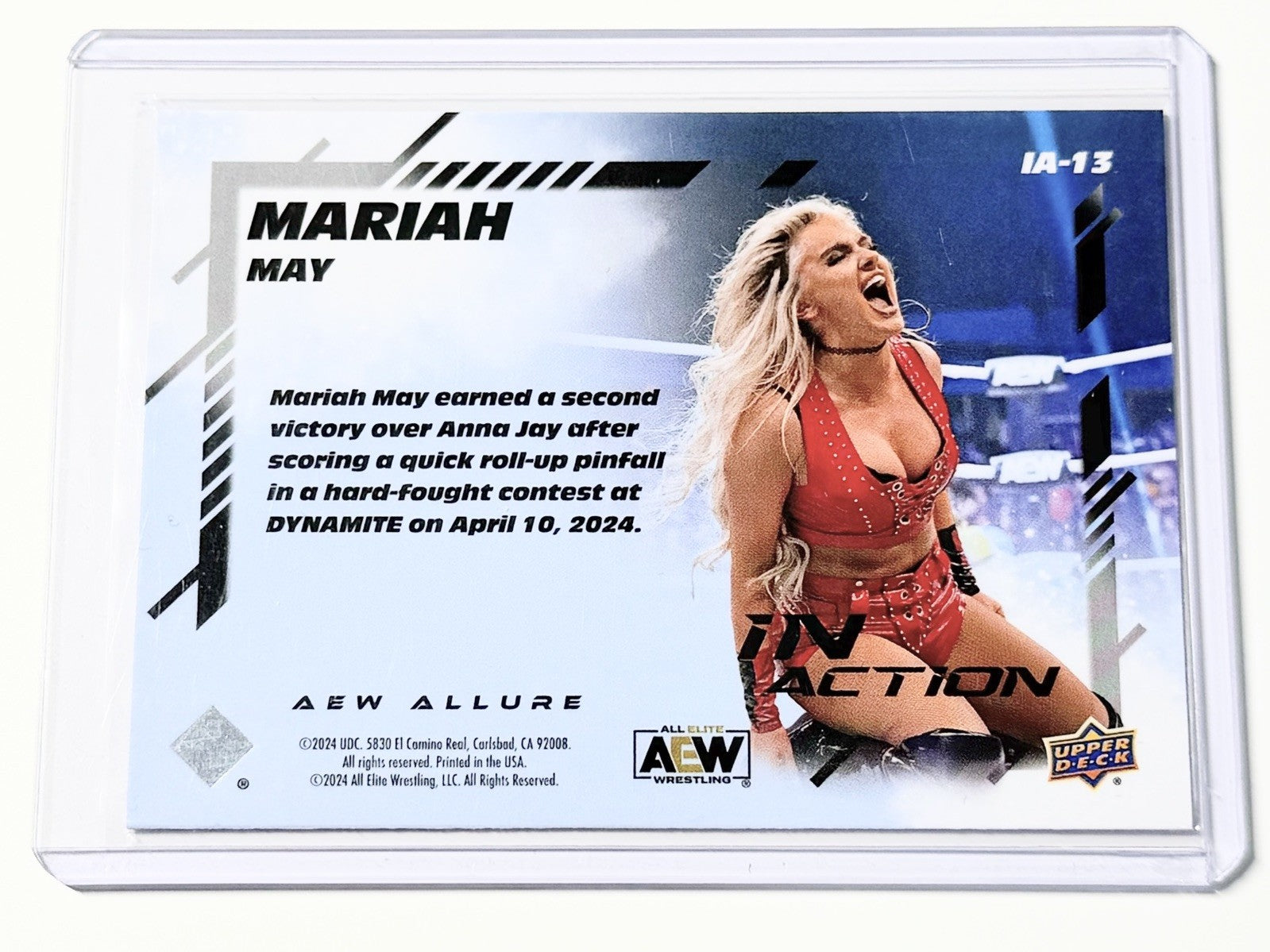 2024 Upper Deck AEW Allure Mariah May In Action Card IA-13