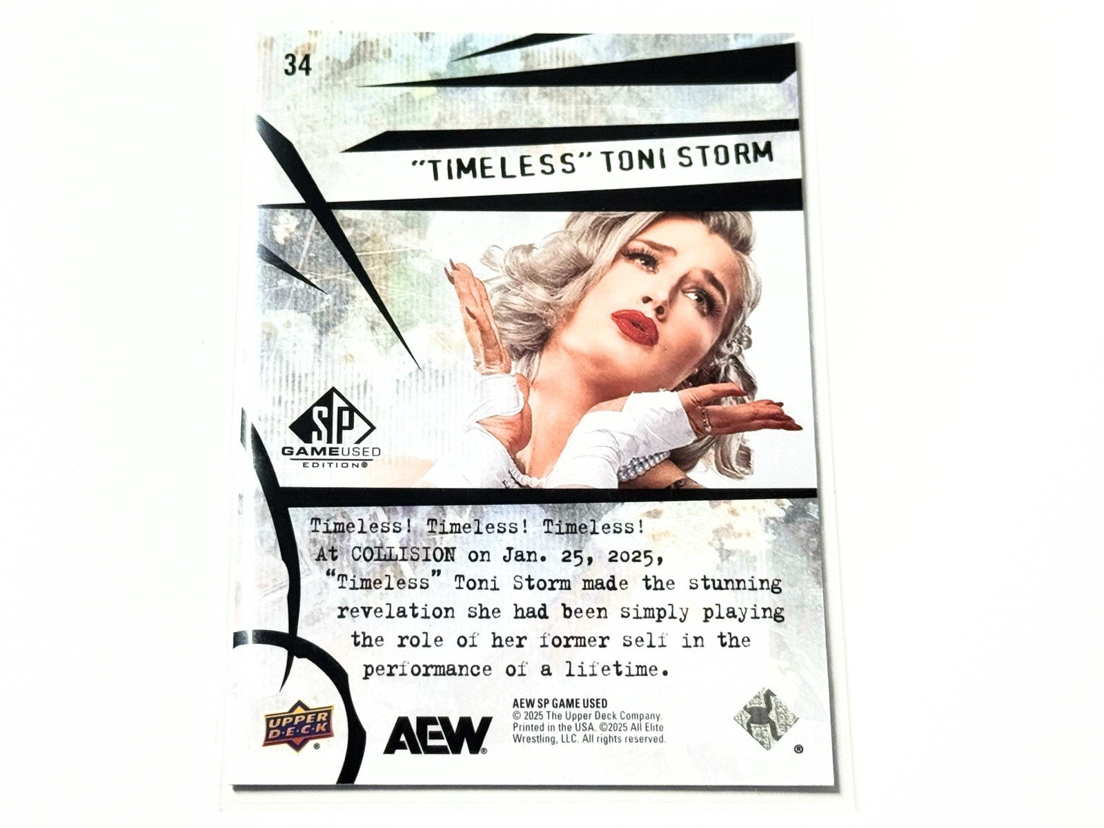 2025 Upper Deck AEW SP Game Used Timeless Toni Storm Base Card #34