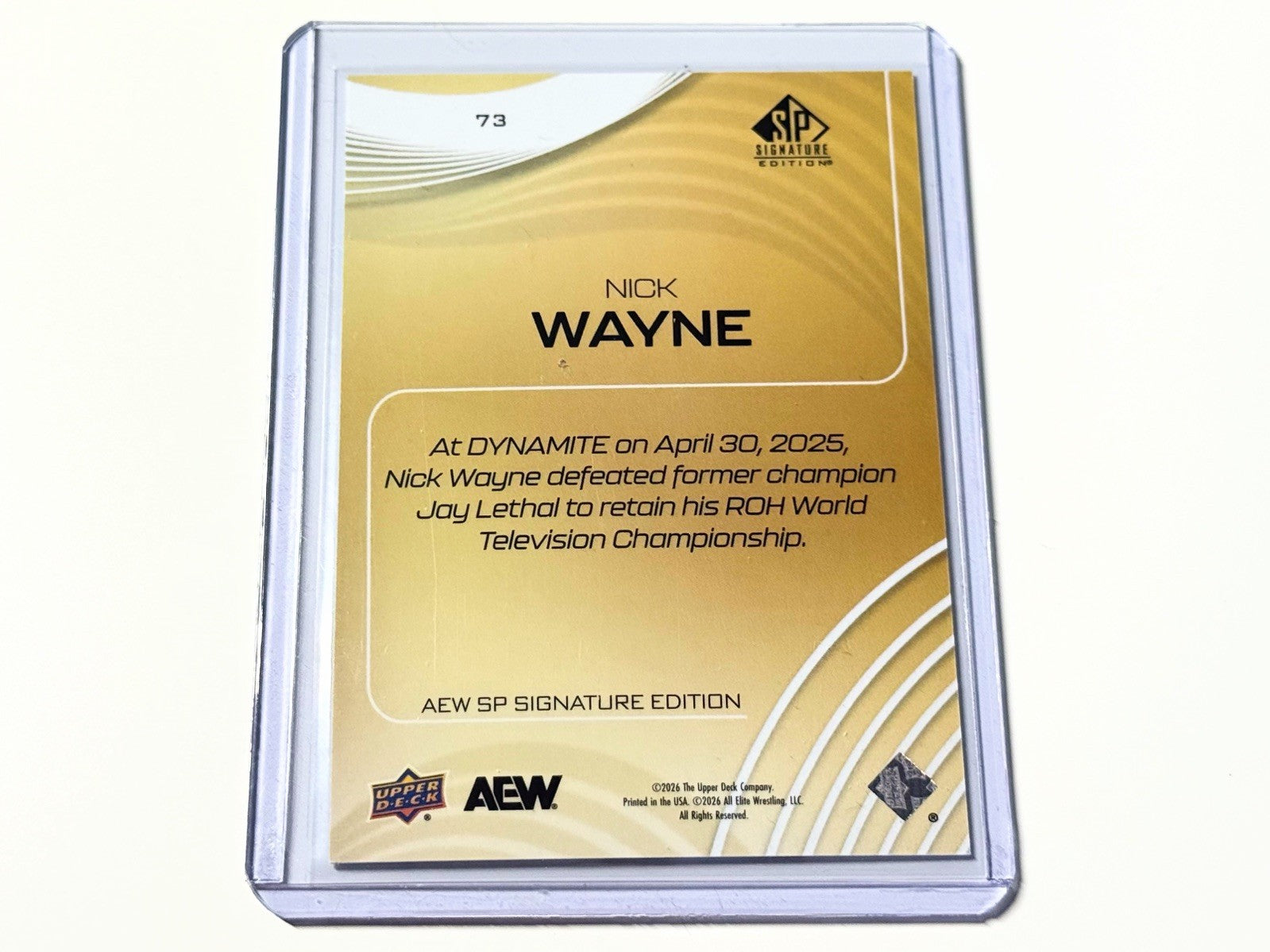 2026 Upper Deck AEW SP Signature Edition Nick Wayne /249 Card #73