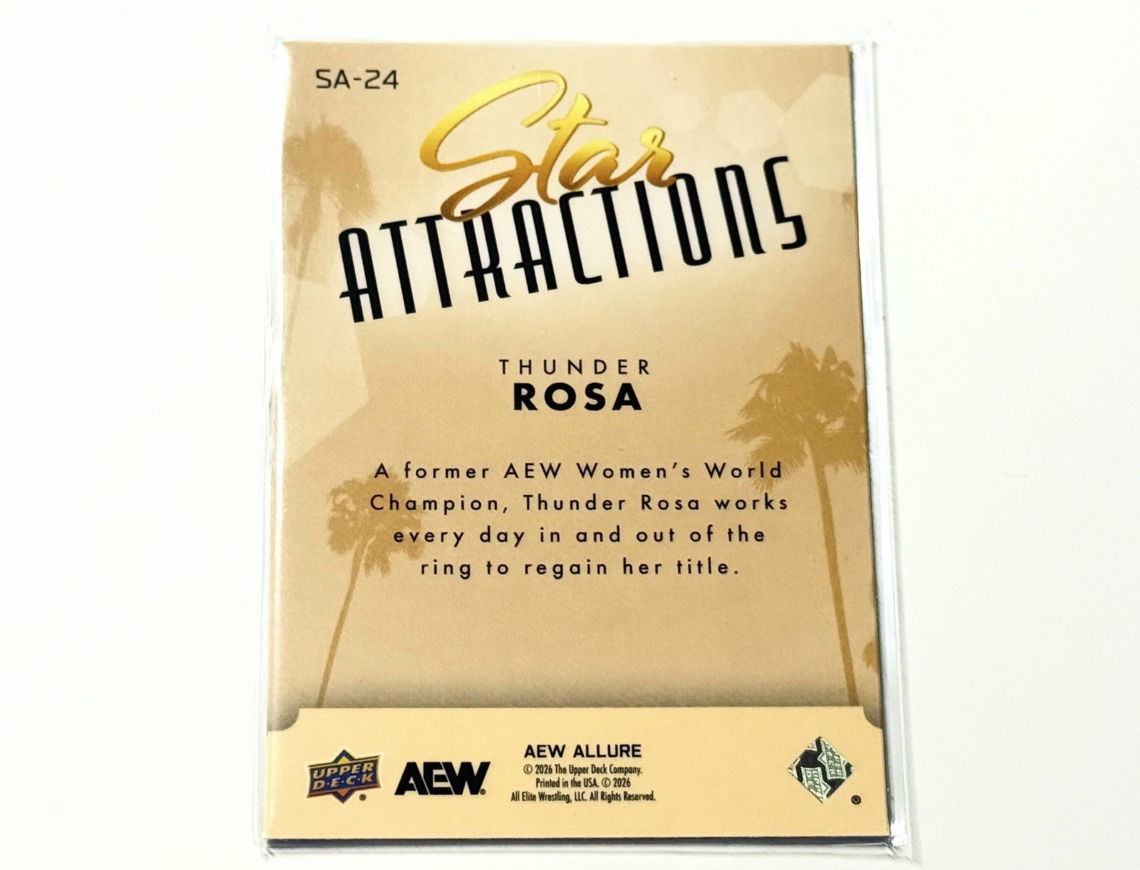 2026 Upper Deck AEW Allure Thunder Rosa Star Attractions Card SA-24