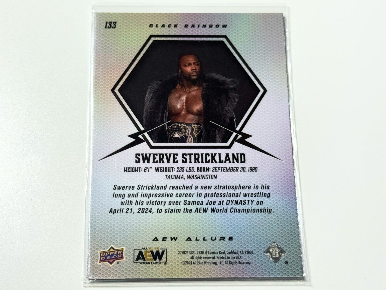 2024 Upper Deck AEW Allure Swerve Strickland Black Rainbow Horizontal Card #133