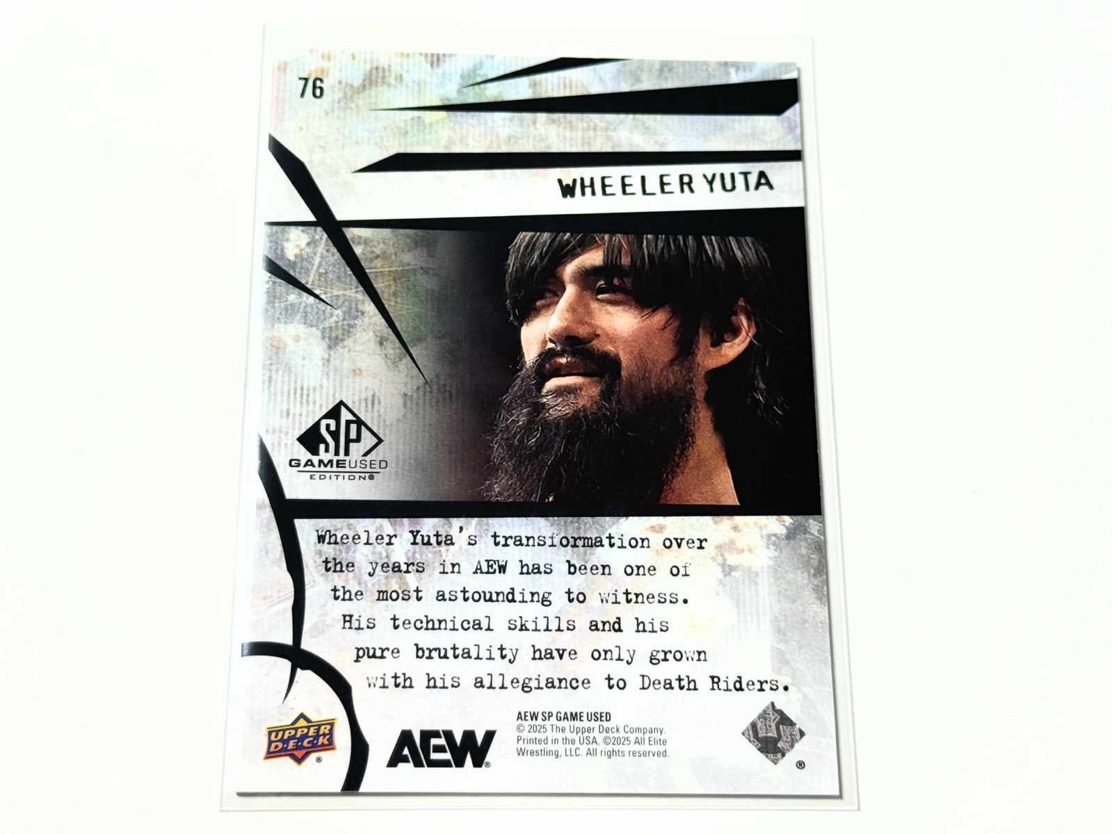 2025 Upper Deck AEW SP Game Used Wheeler Yuta Base Card #76