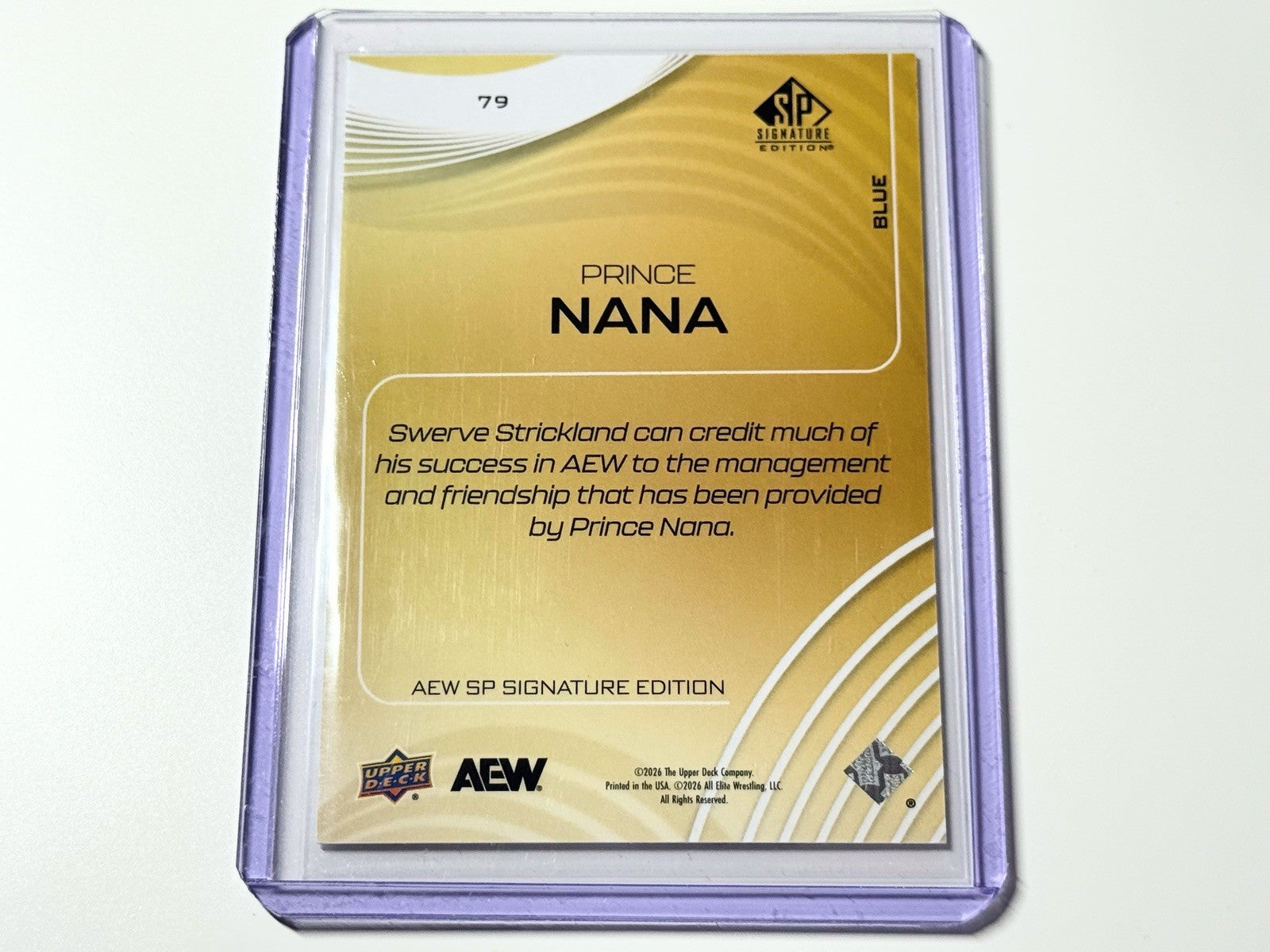 2026 Upper Deck AEW SP Signature Edition Prince Nana /10 Blue Card #79