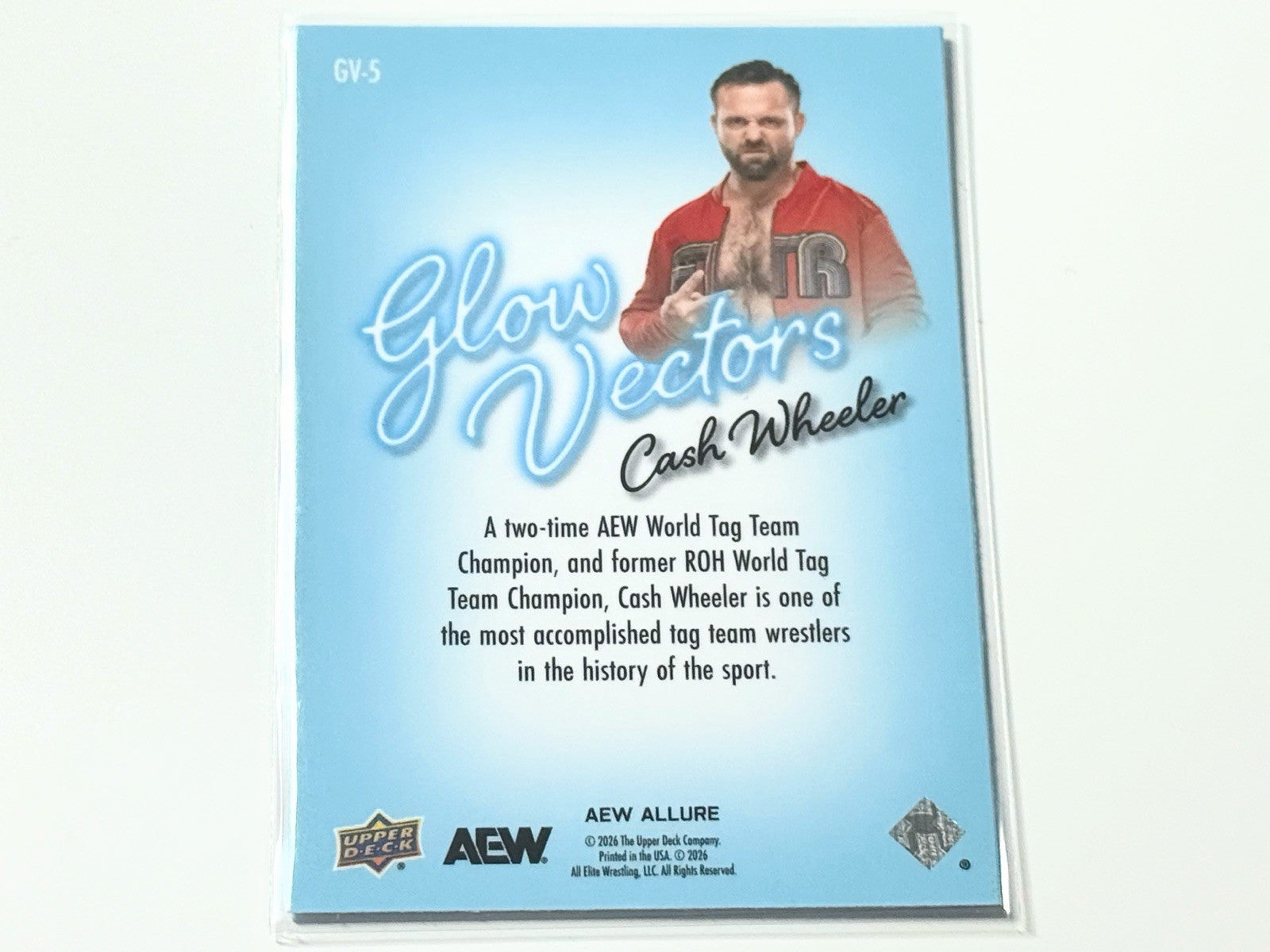 2026 Upper Deck AEW Allure Cash Wheeler Glow Vectors Card GV-5