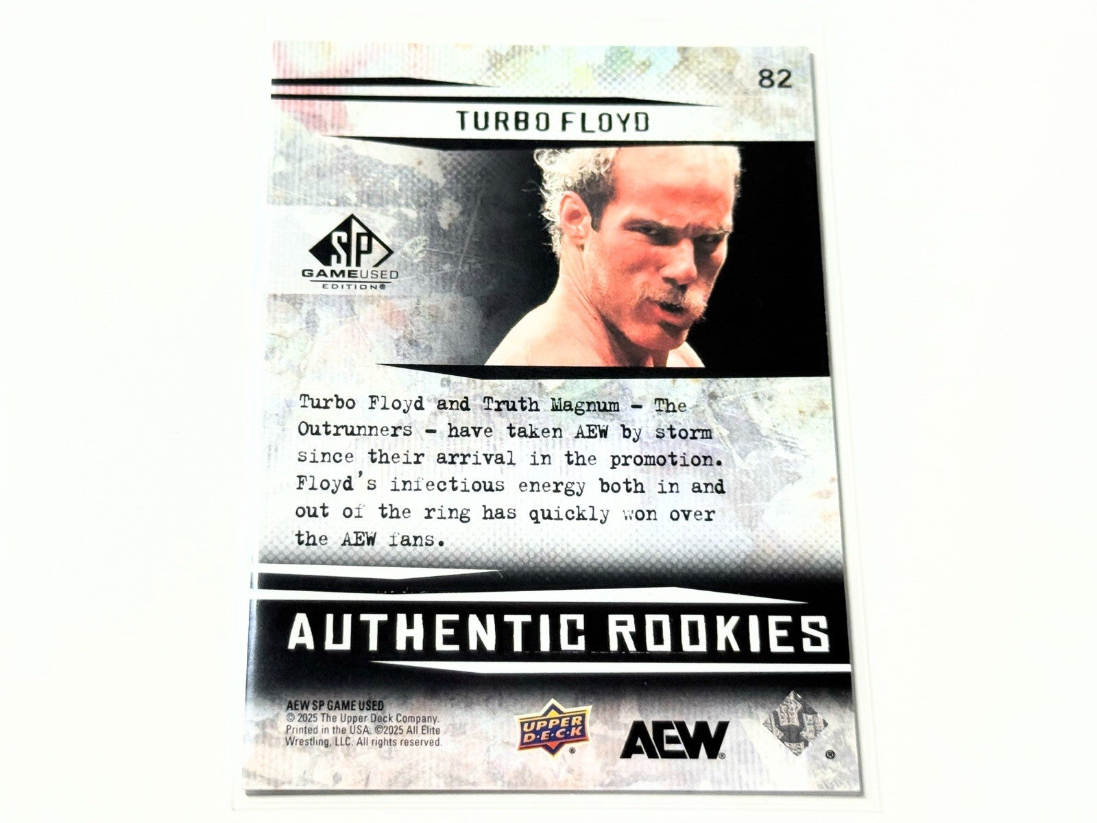 2025 Upper Deck AEW SP Game Used Turbo Floyd Authentic Rookie Base Card #82