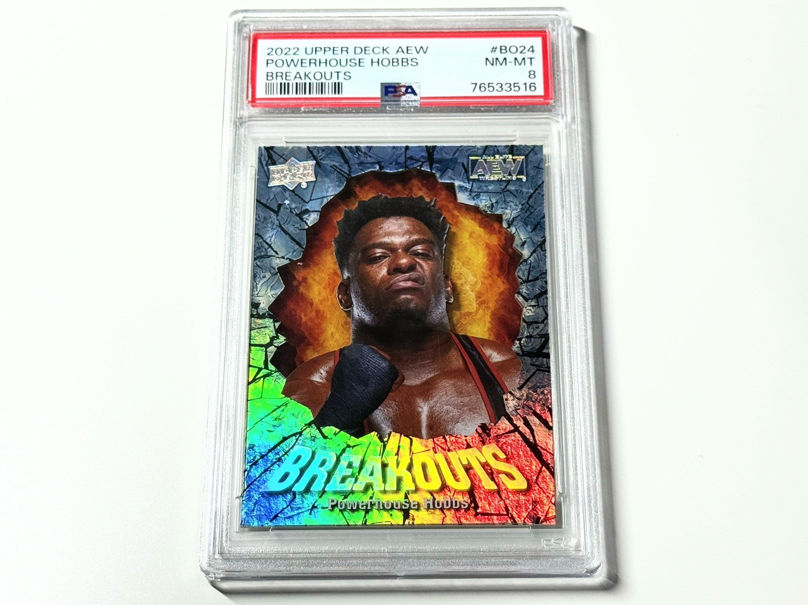 2022 Upper Deck AEW Flagship Powerhouse Hobbs Breakouts PSA 8 Card BO-24