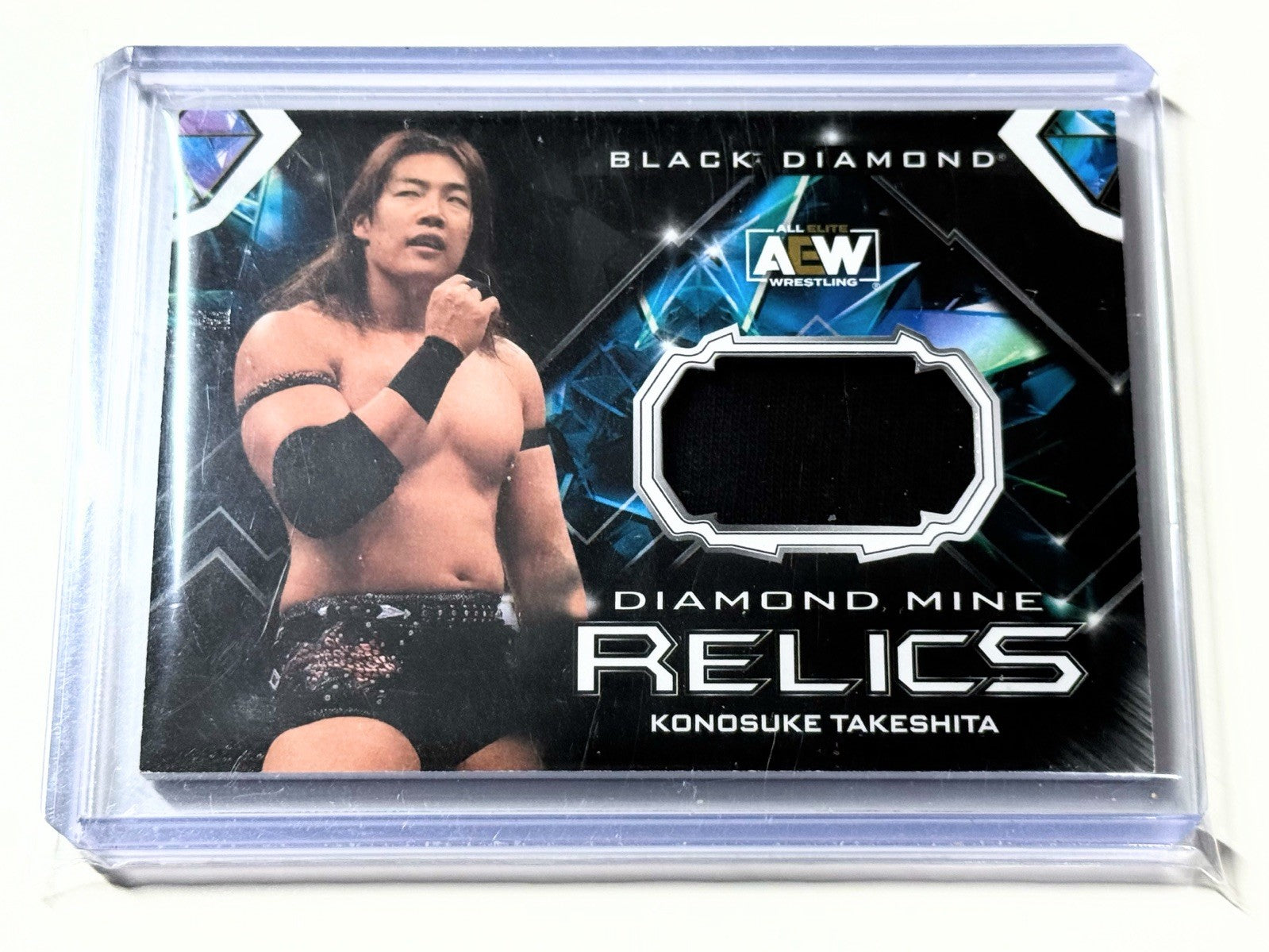 2024 Upper Deck AEW Black Diamond Konosuke Takeshita Diamond Mine Relics Card DM-KT