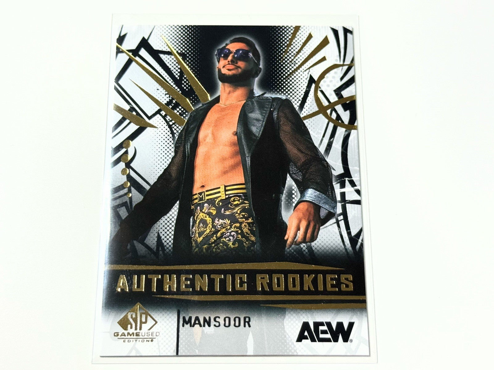 2025 Upper Deck AEW SP Game Used Mansoor Authentic Rookie Base Card #88