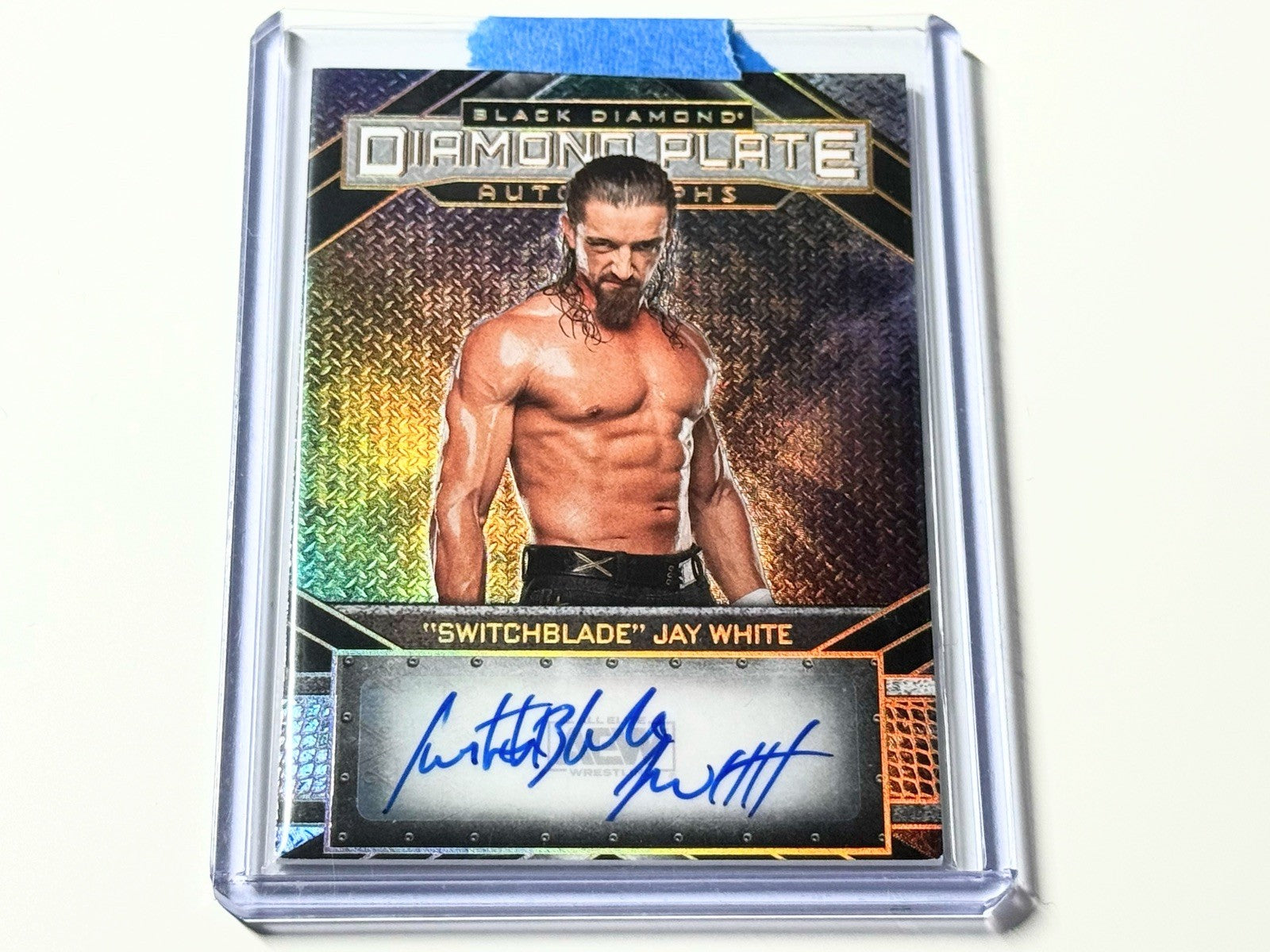 2024 Upper Deck AEW Black Diamond Switchblade Jay White Diamond Plate /25 Autographed Card DPA-SW