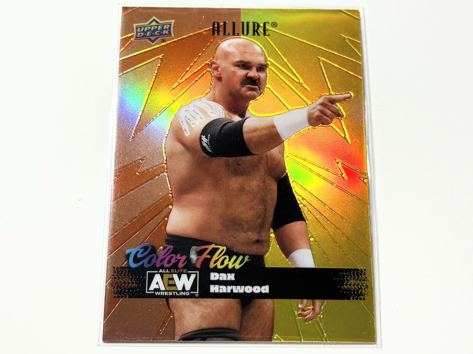 2024 Upper Deck AEW Allure Dax Harwood Orange Yellow Color Flow Card CF-4