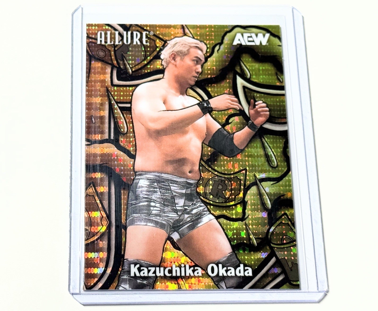 2026 Upper Deck AEW Allure Kazuchika Okada Orange Yellow Spectrum /199 Color Flow Card CF-9