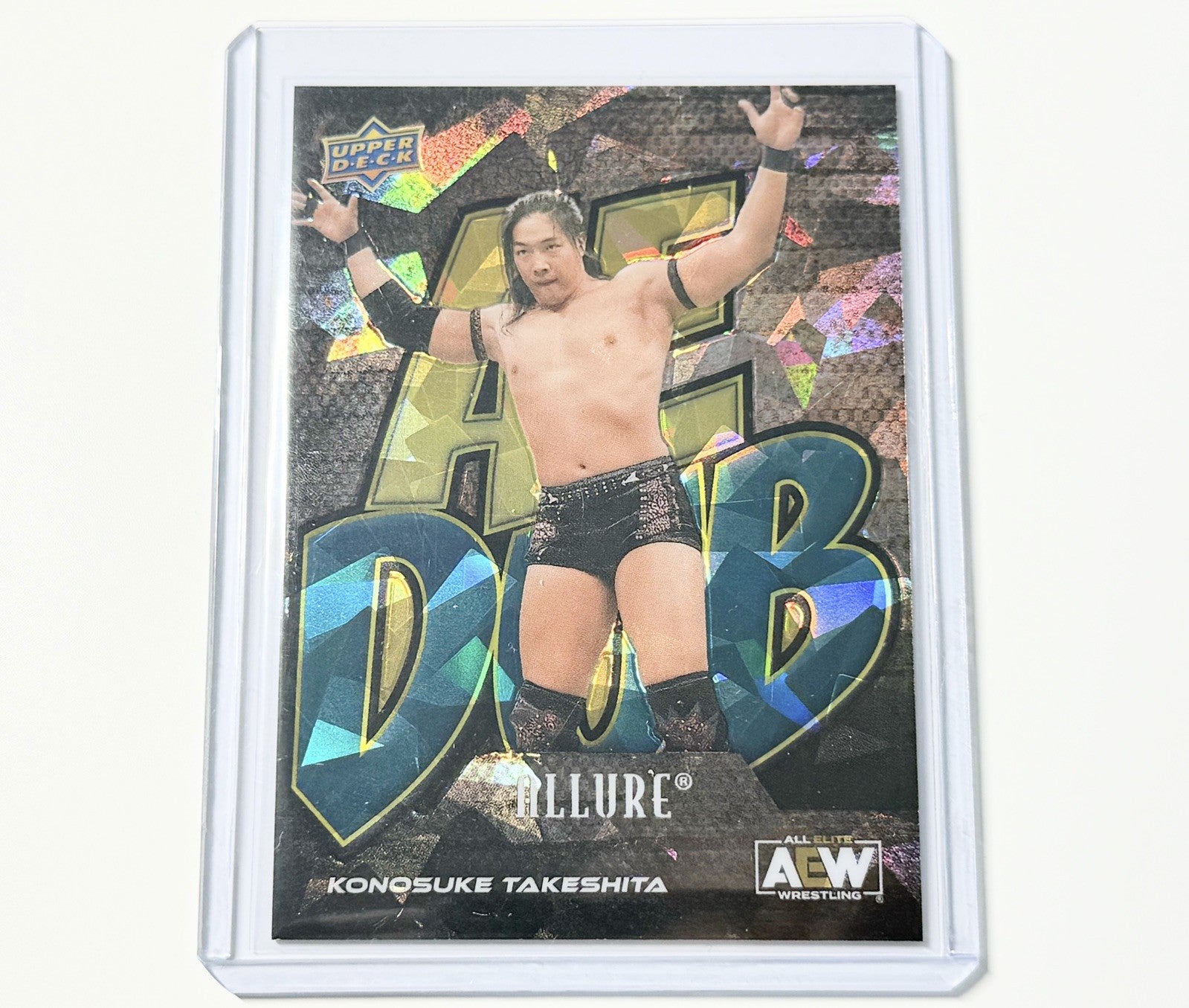 2024 Upper Deck AEW Allure Konosuke Takeshita AE DUB Green Quartz /99 Card DUB-10