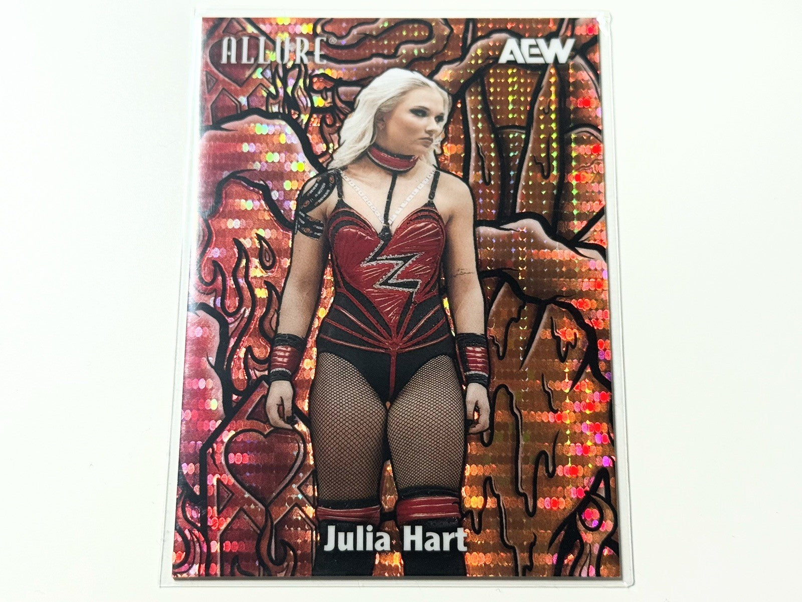 2026 Upper Deck AEW Allure Julia Hart Red Orange Spectrum /299 Color Flow Card CF-2