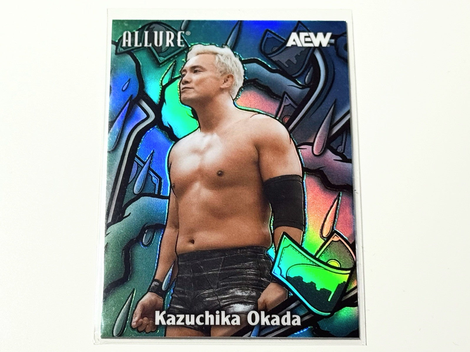2026 Upper Deck AEW Allure Kazuchika Okada Green Blue Color Flow Card CF-9
