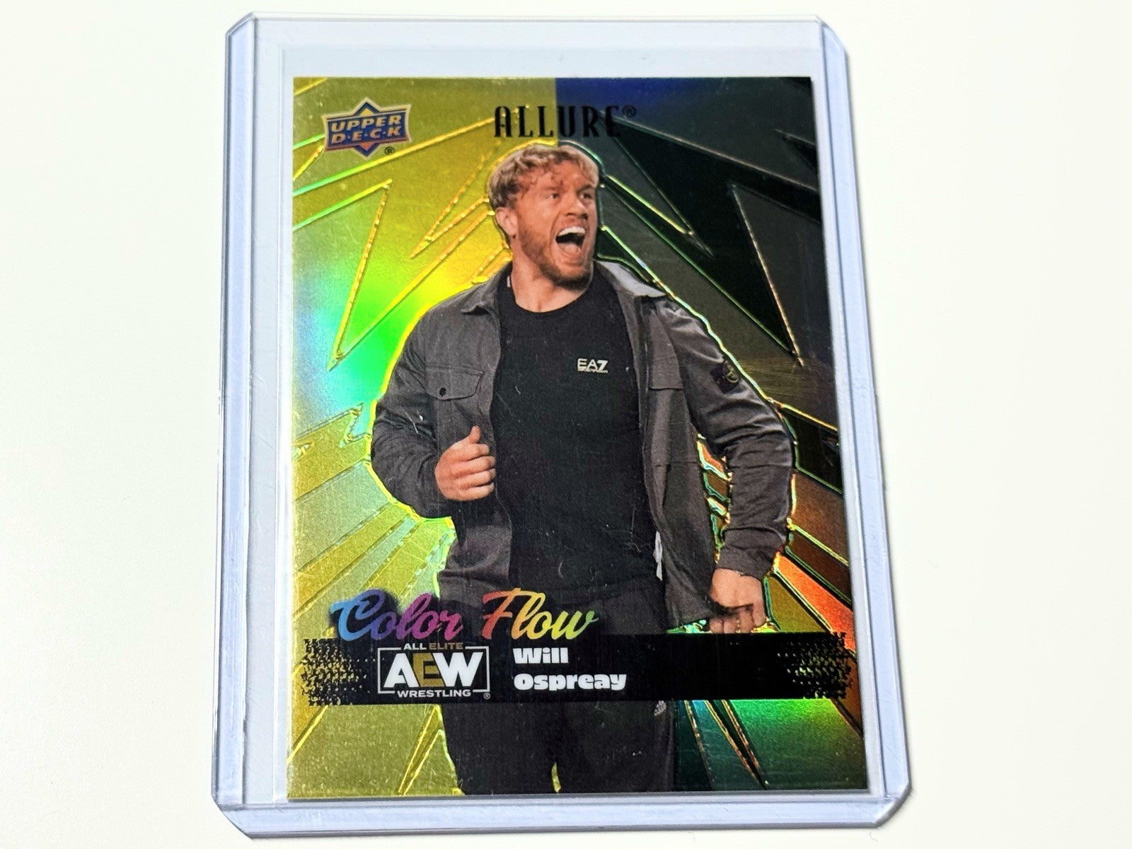 2024 Upper Deck AEW Allure Will Ospreay Yellow Green Color Flow Card CF-24
