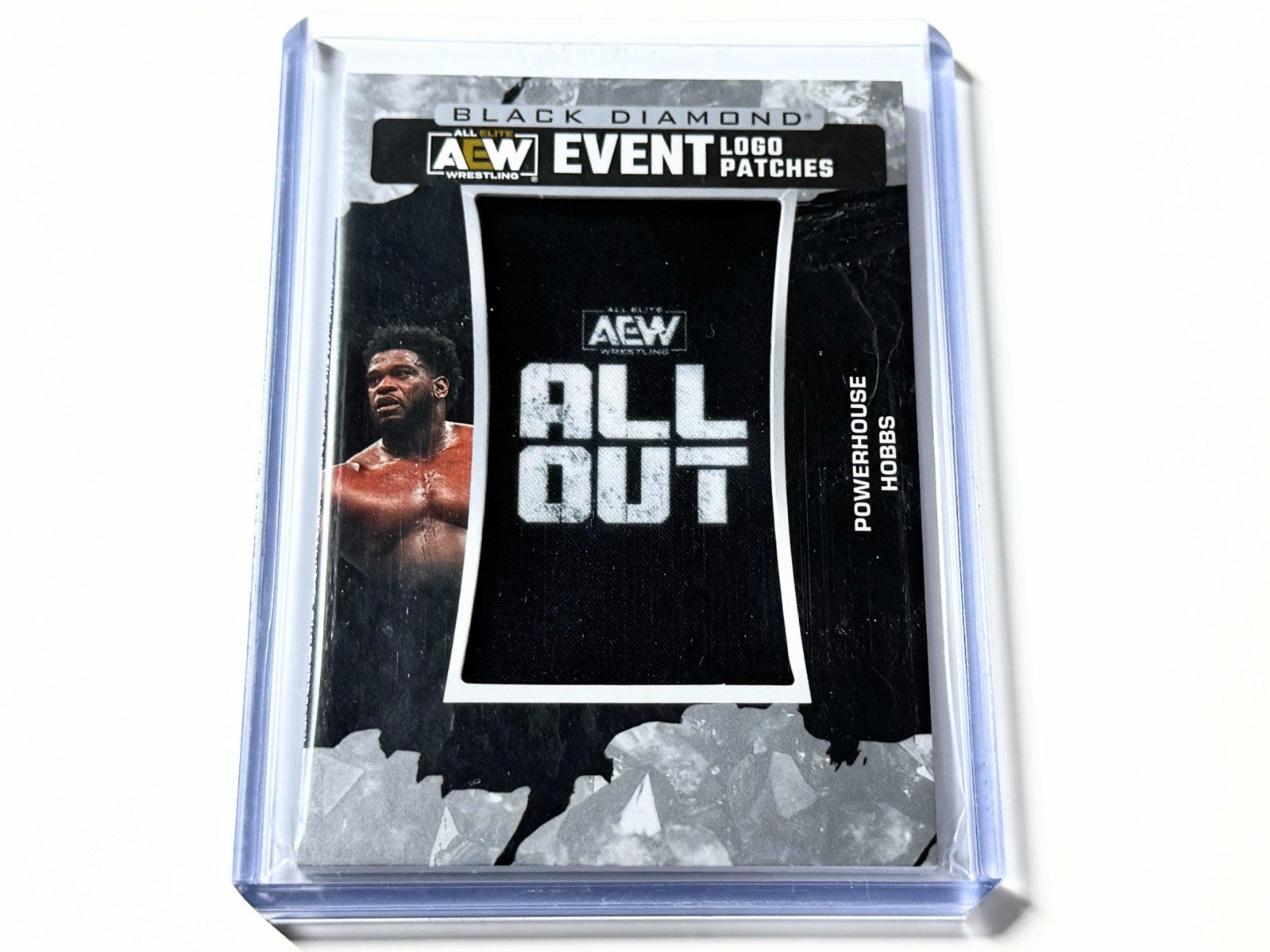 2024 Upper Deck AEW Black Diamond Powerhouse Hobbs All Out Patch Card LPAO-3
